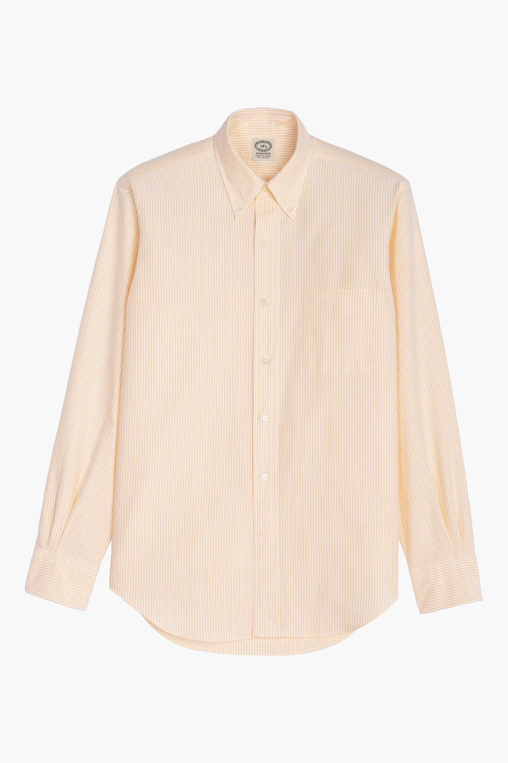 'Vintage Ivy' Oxford Shirt - Yellow Stripes