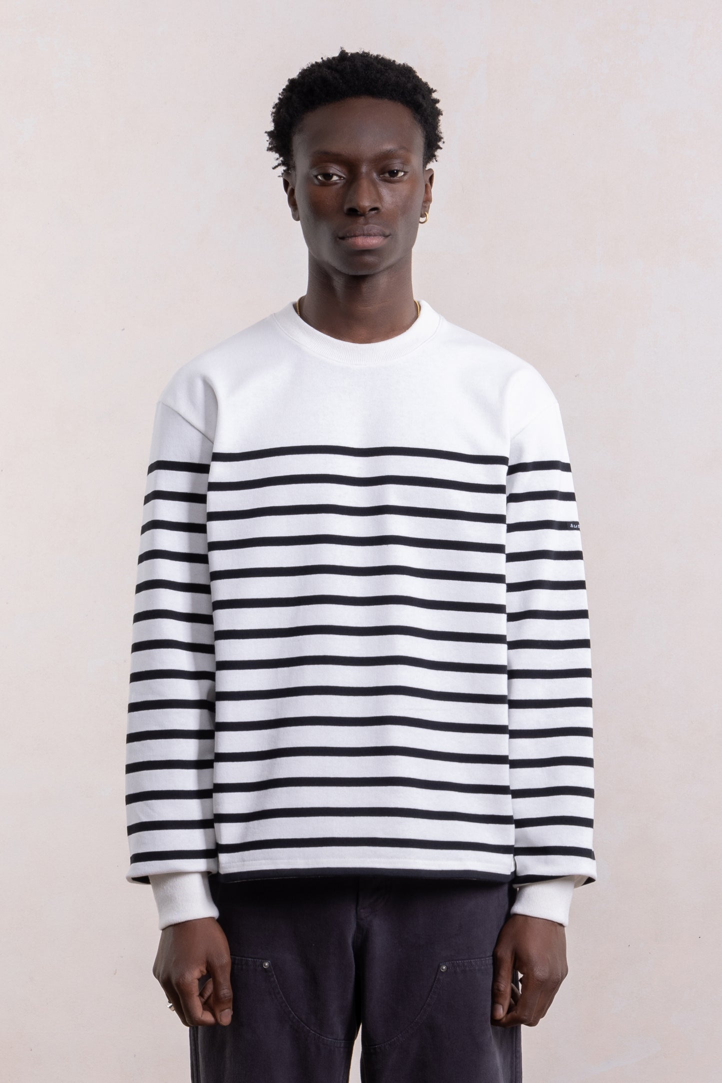 Heavyweight "marinière" Sweatshirt - White