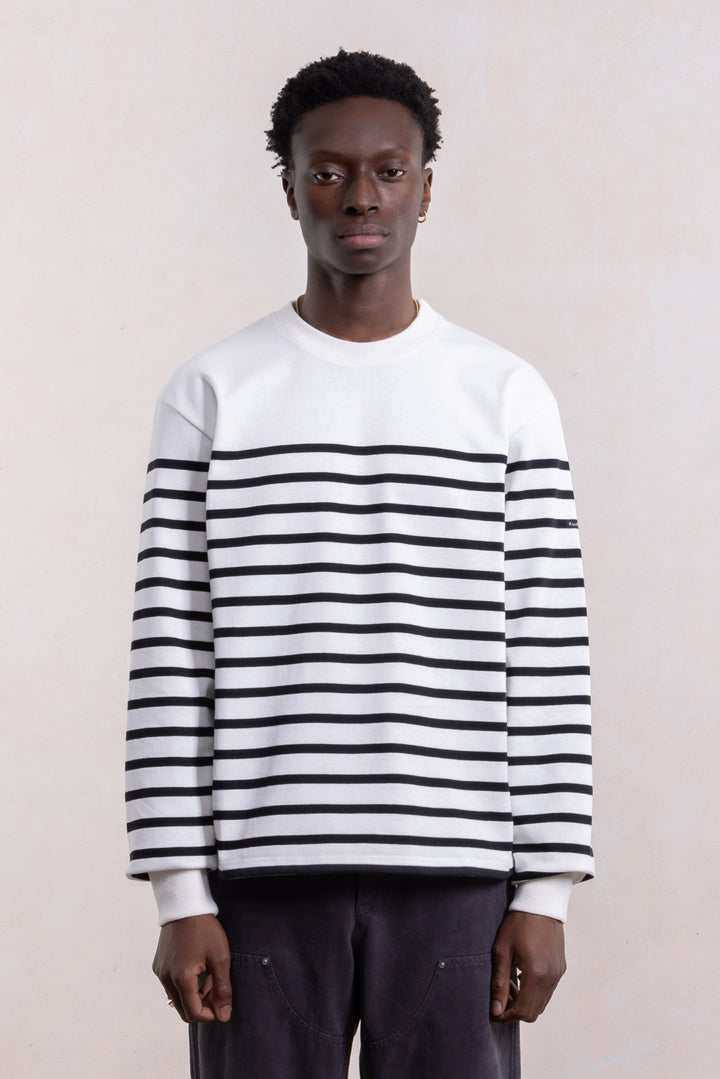 Sweatshirt Marinière Heavyweight - Blanc