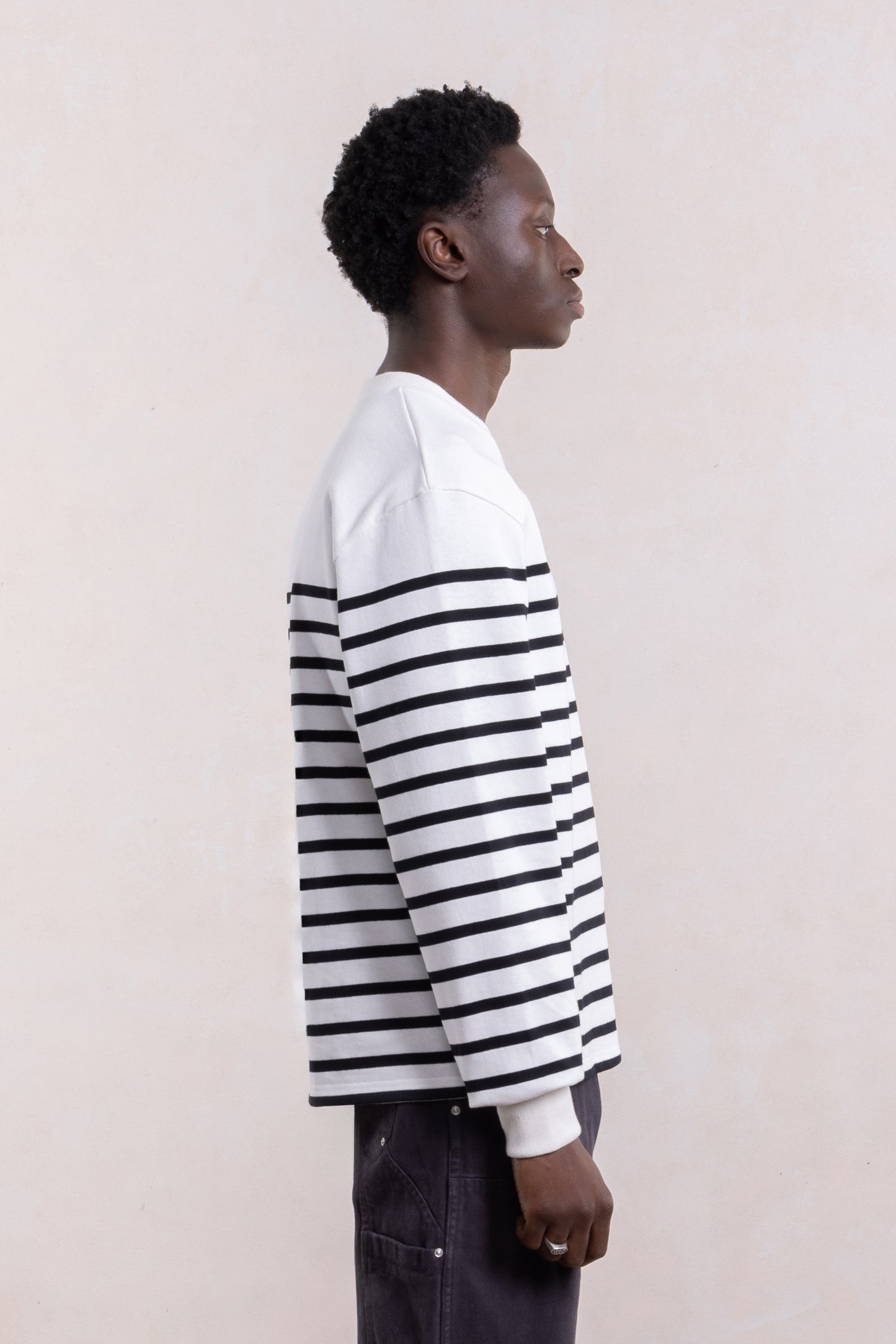 Heavyweight "marinière" Sweatshirt - White