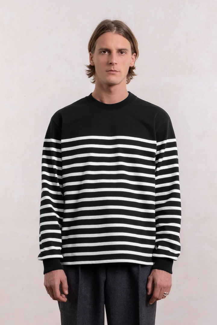 Sweatshirt Marinière Heavyweight - Noir