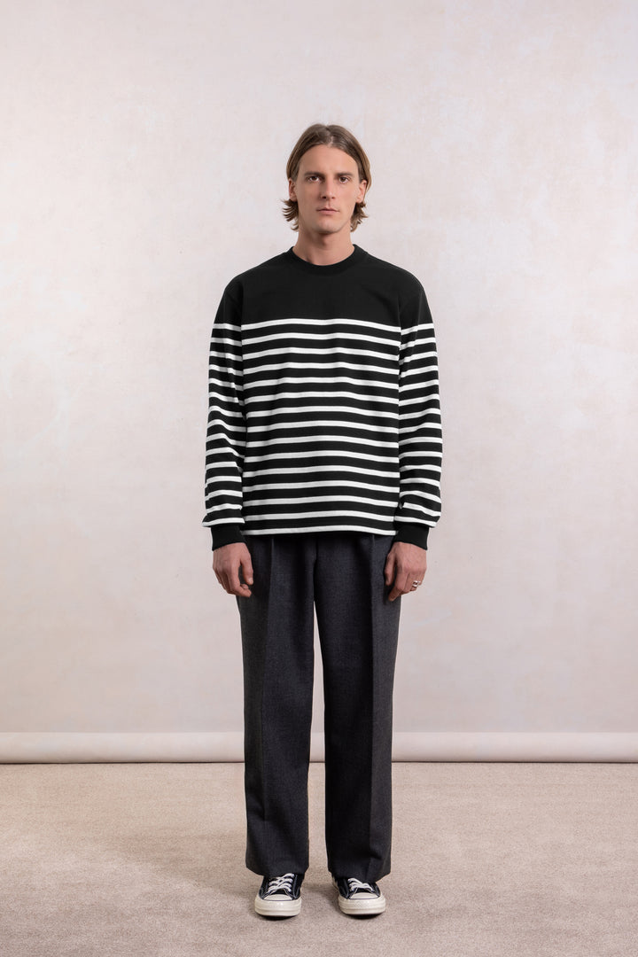 Sweatshirt Marinière Heavyweight - Noir