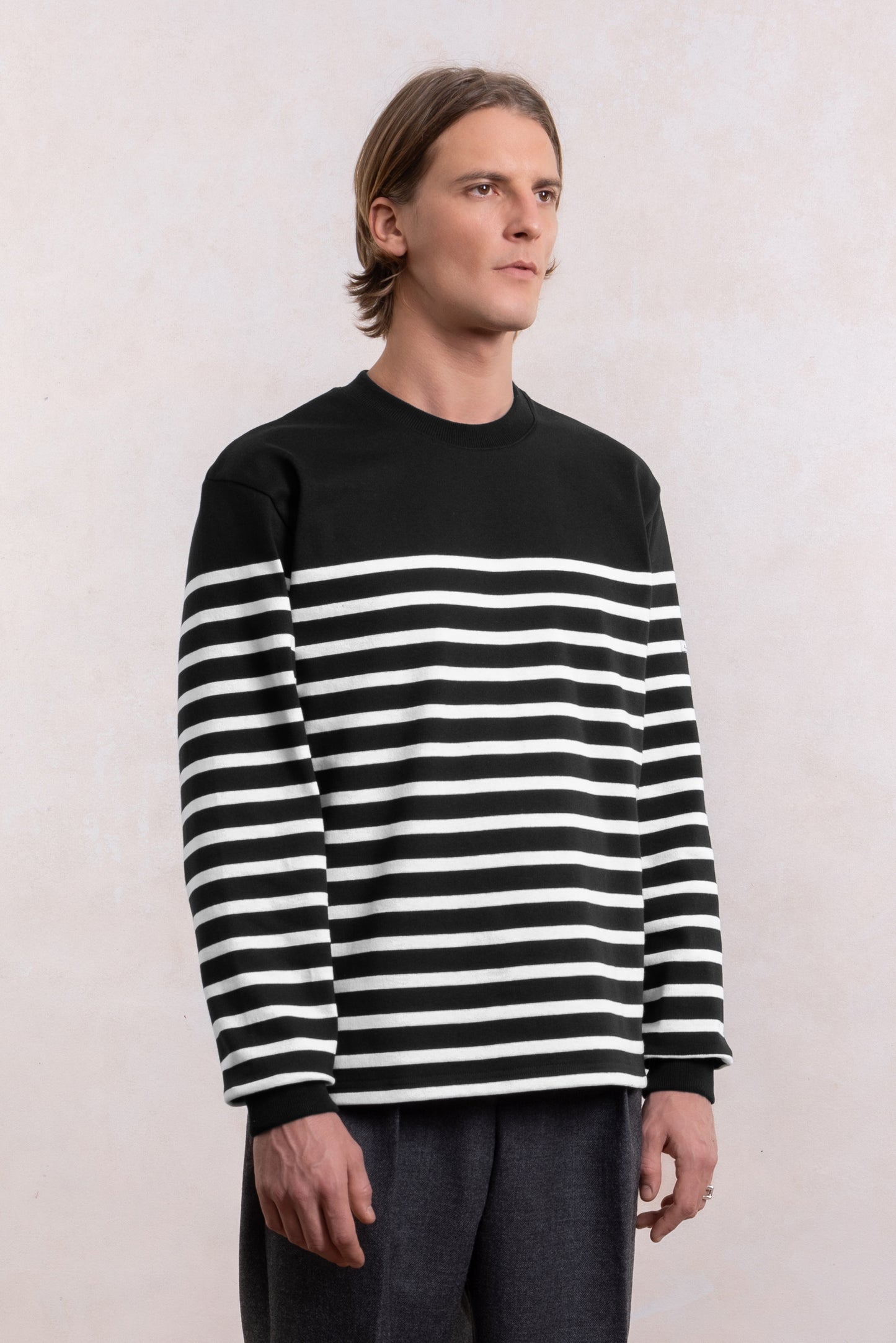 Heavyweight "marinière" Sweatshirt - Black