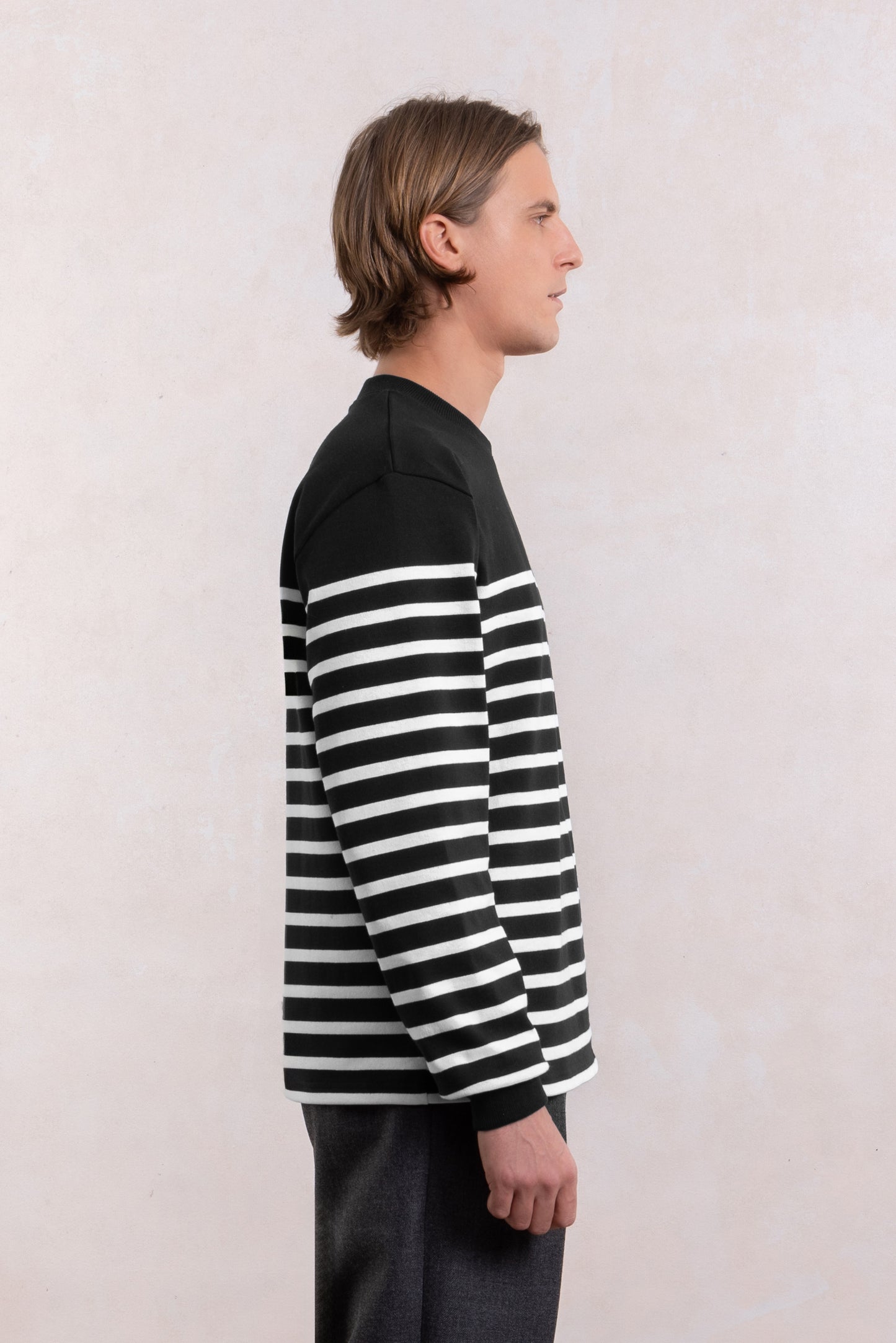 Heavyweight "marinière" Sweatshirt - Black