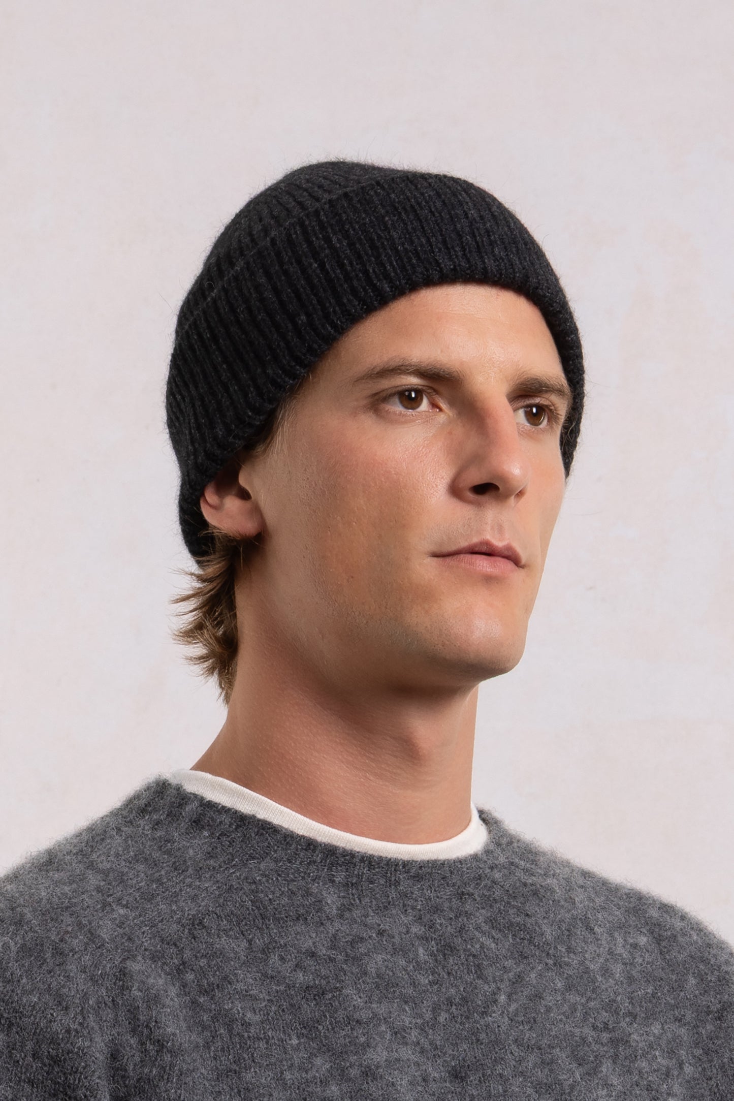 Wool Beanie - Heather gray