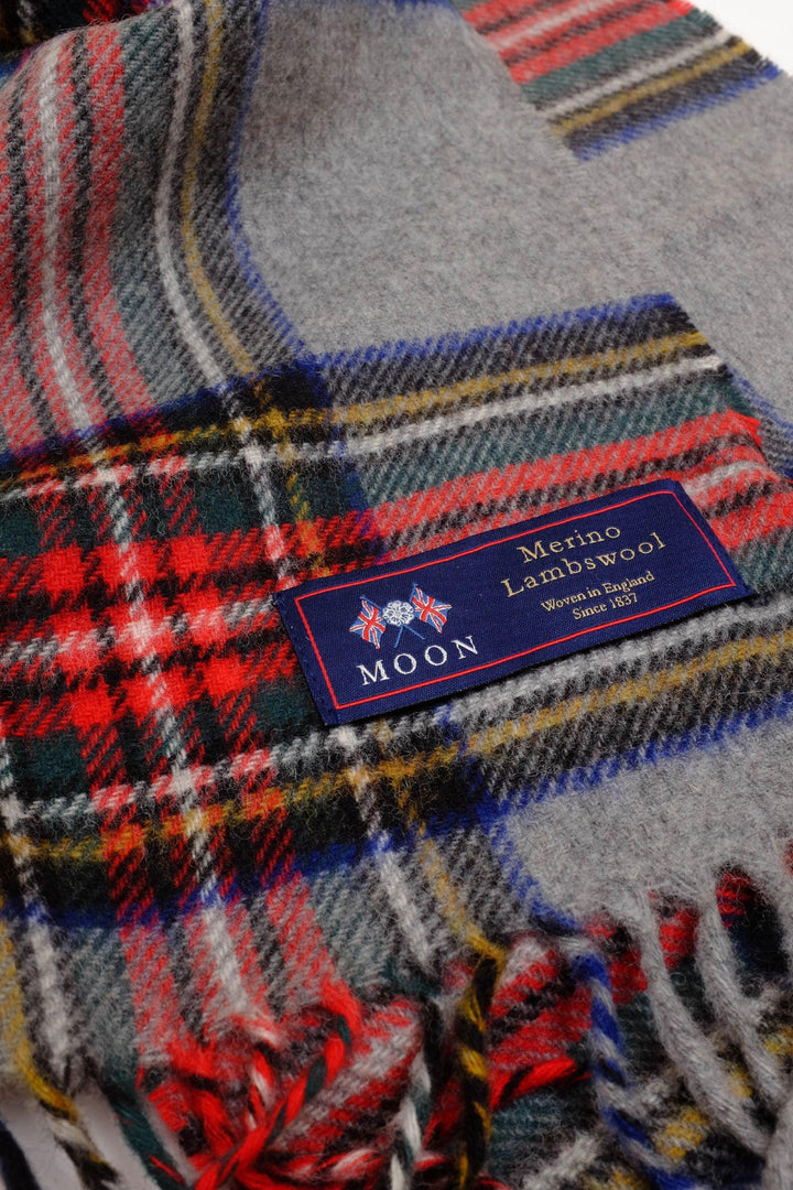 Lamswollen sjaal - New Grey Stewart Check