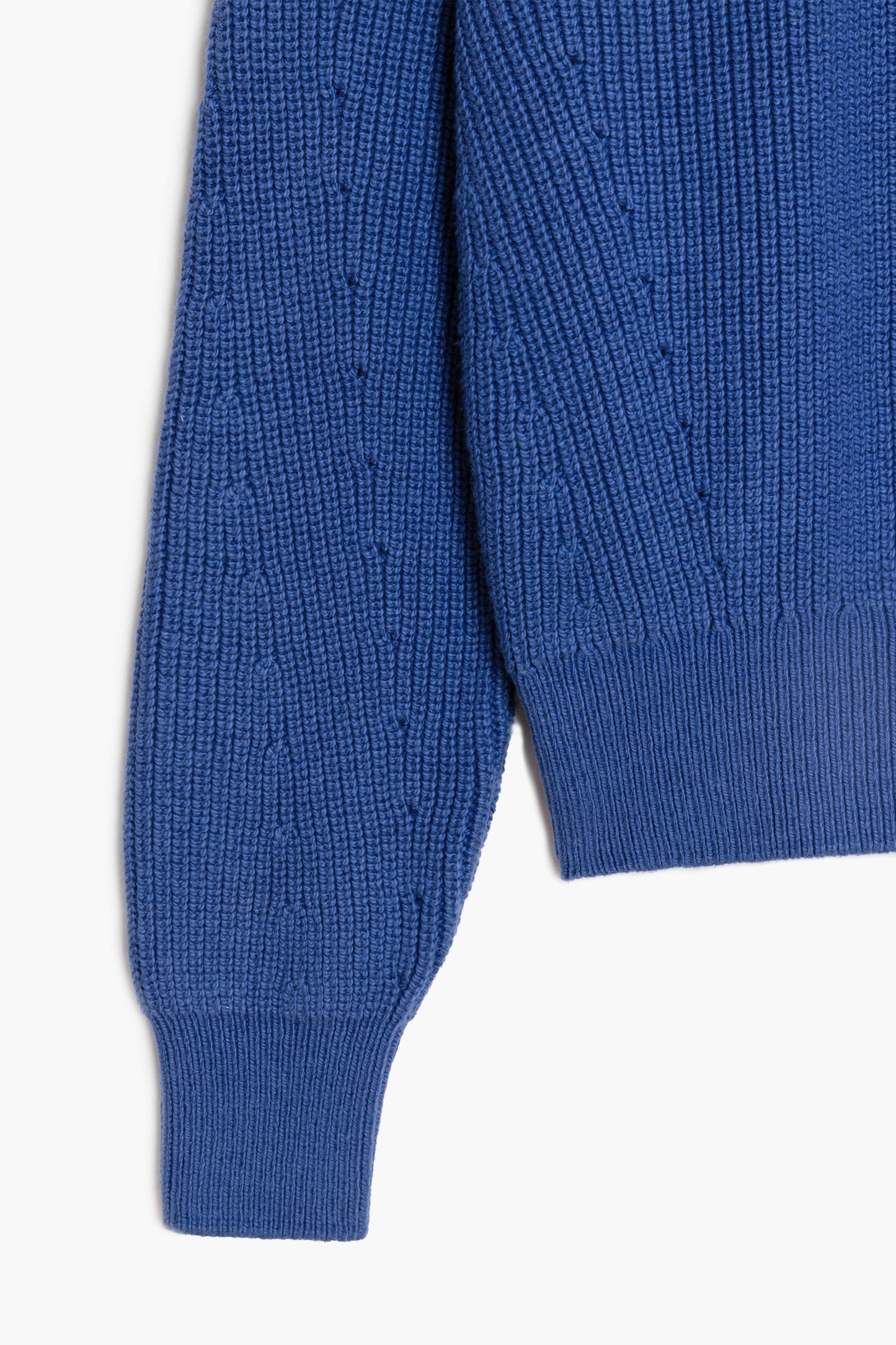Ribbed Boxy Sweater - Bleu