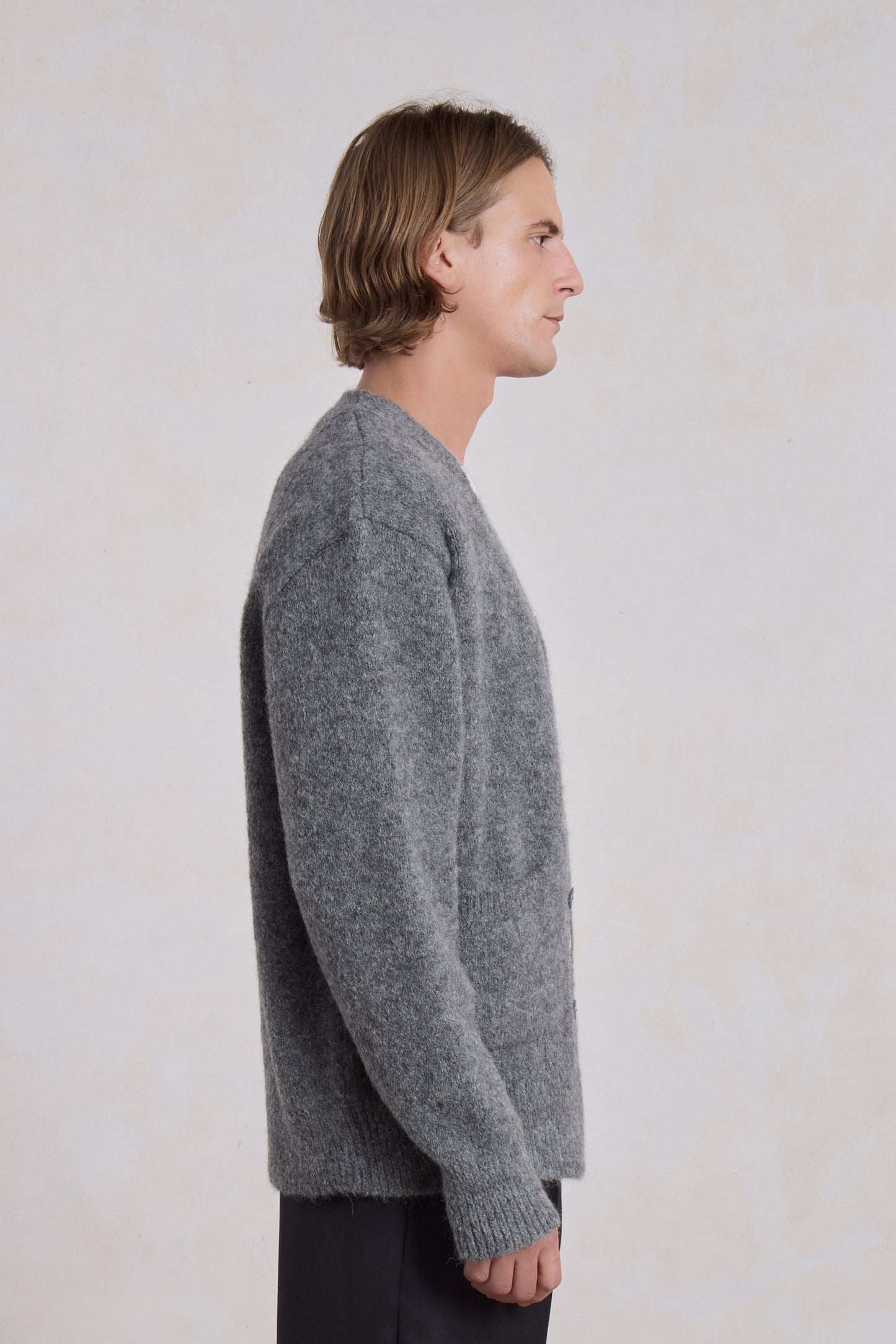 Alpaca cardigan - Charcoal gray