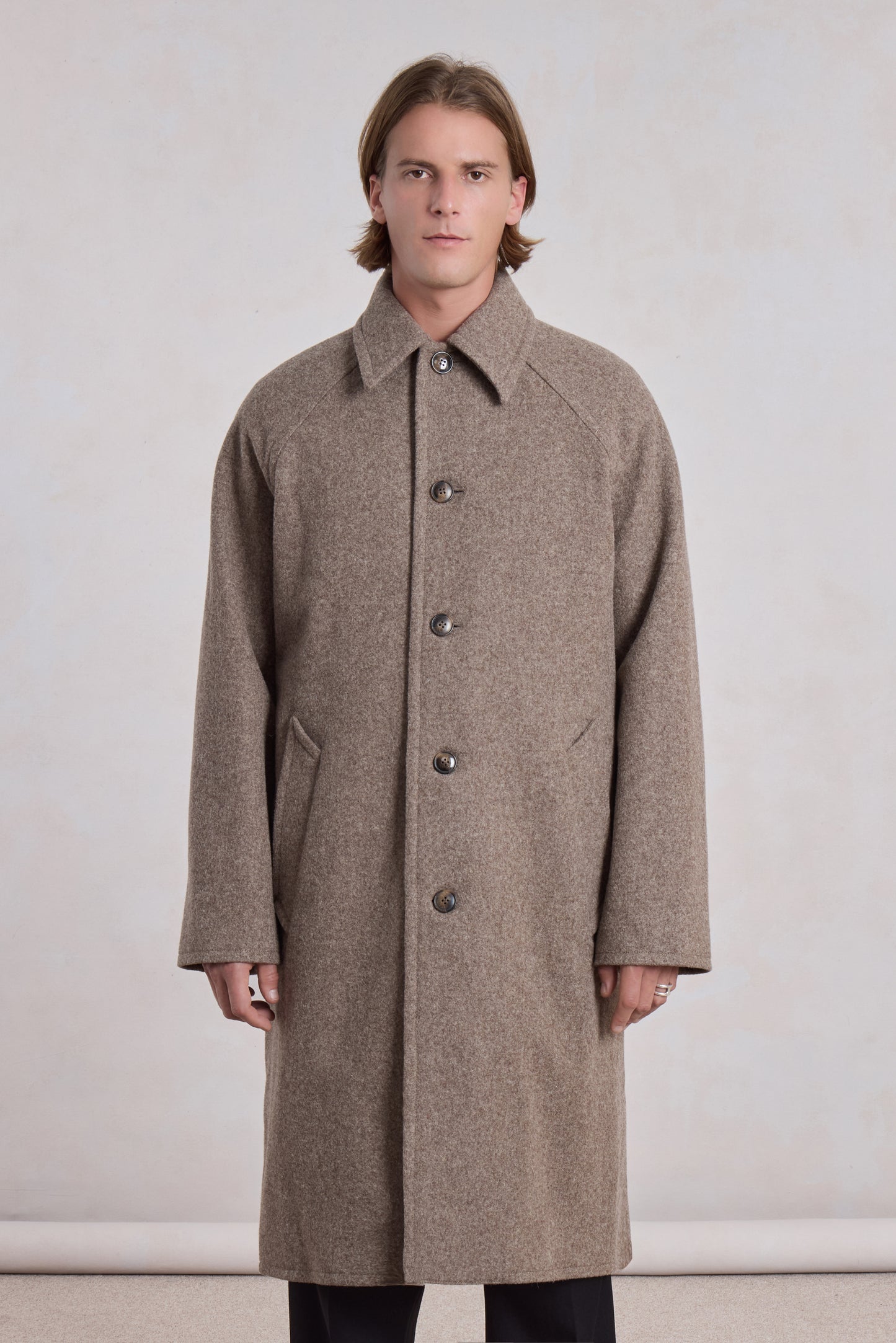 Car Coat Raglan - Heather Beige Wool