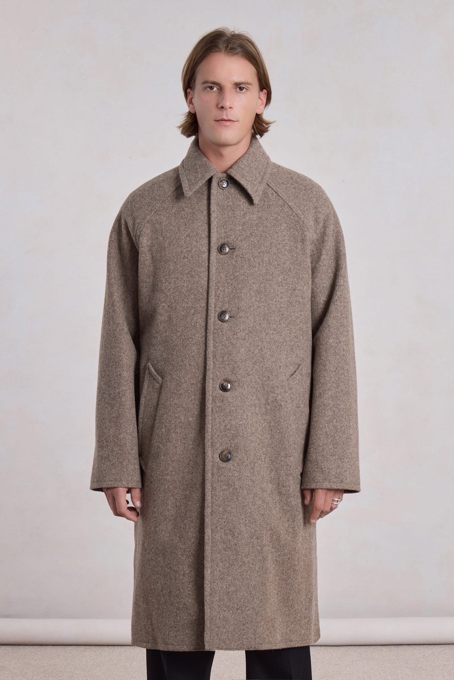 Car Coat Raglan - Heather Beige Wool