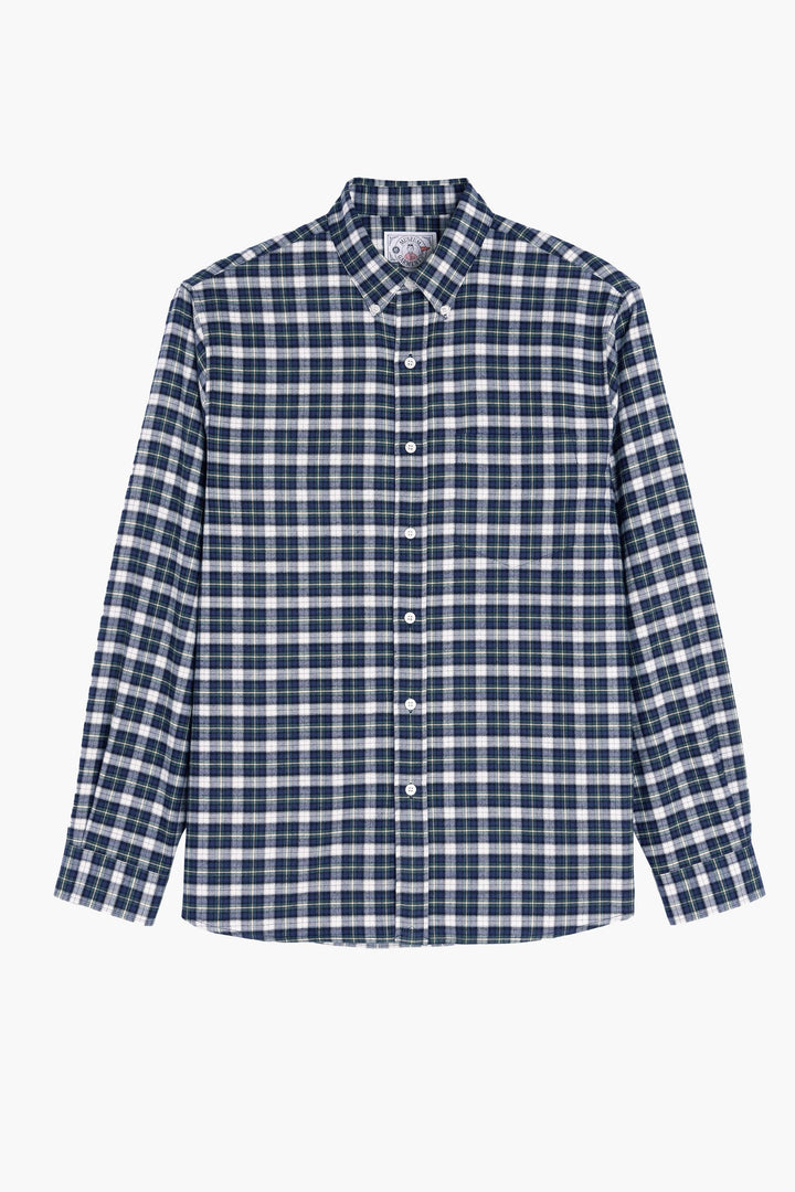 Dad's Shirt -  Geruite geborstelde katoenen twill
