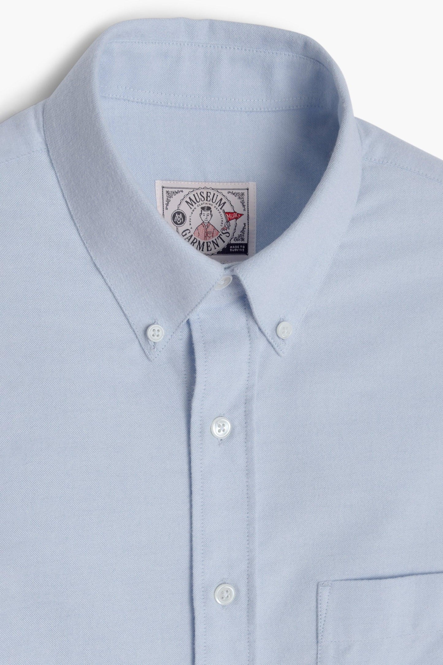 Brushed Oxford Button-Down Shirt - Light Blue