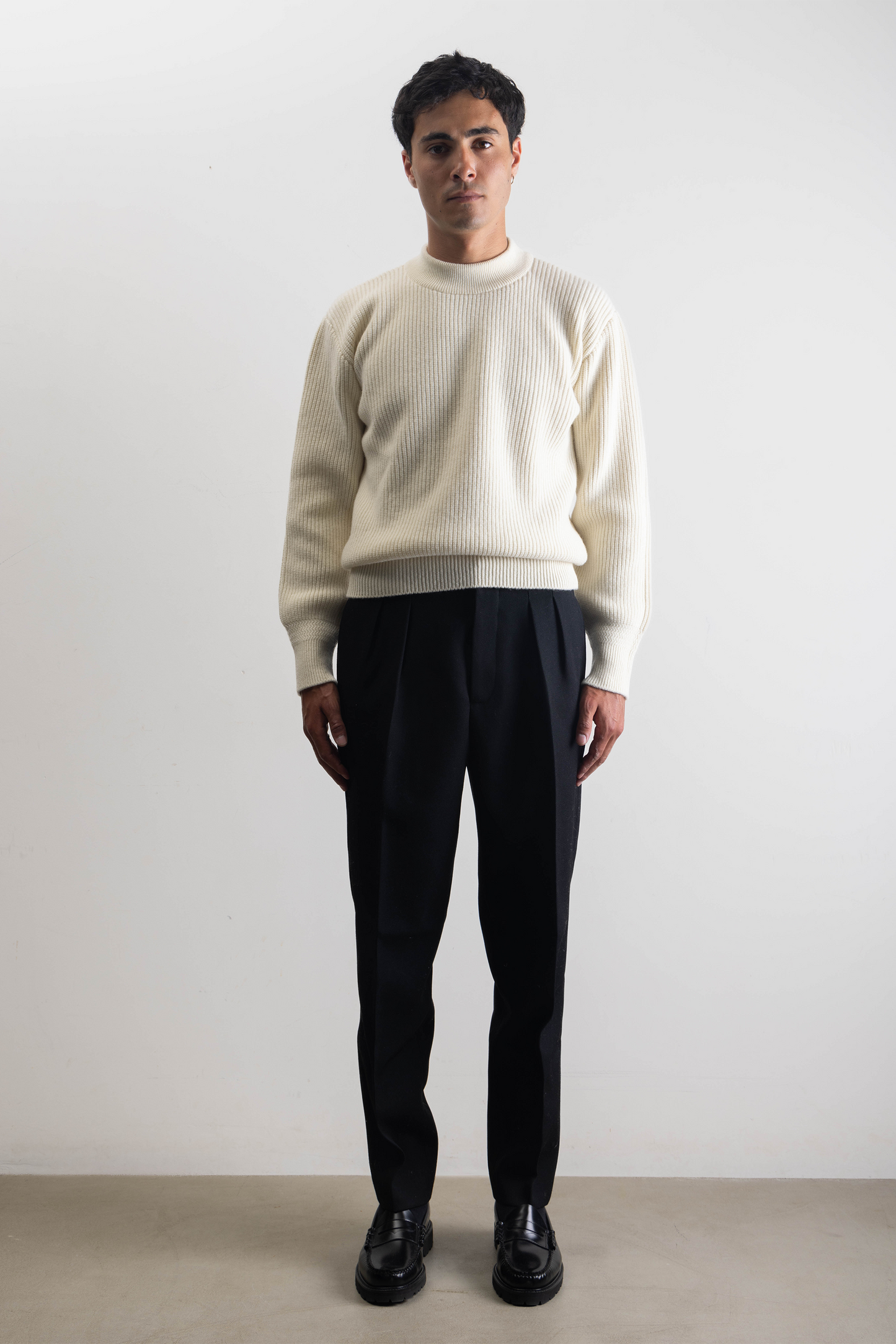 Deck sweater en lambswool Ecru
