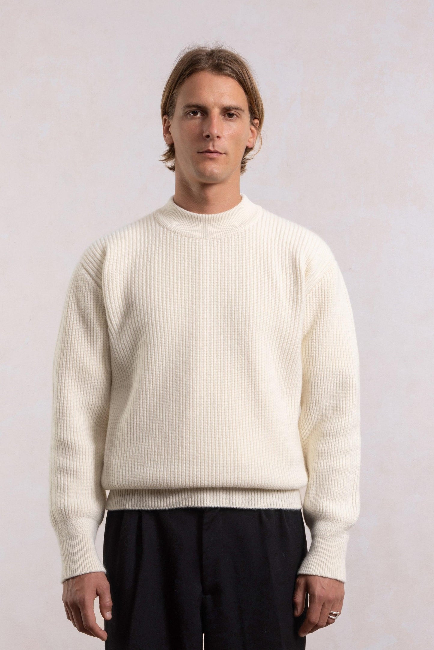 Deck Sweater en laine d'agneau - Natural