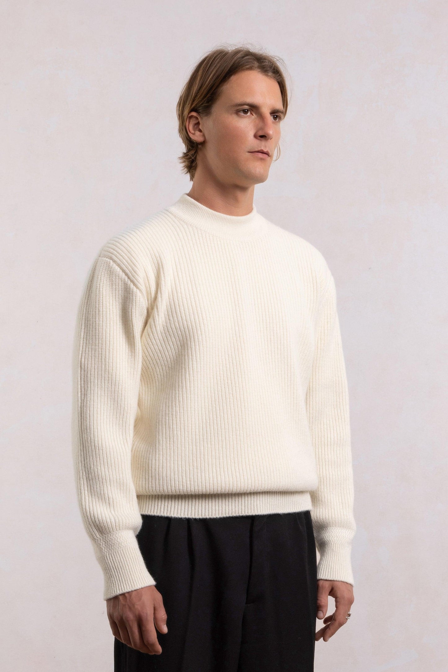 Deck Sweater en laine d'agneau - Natural