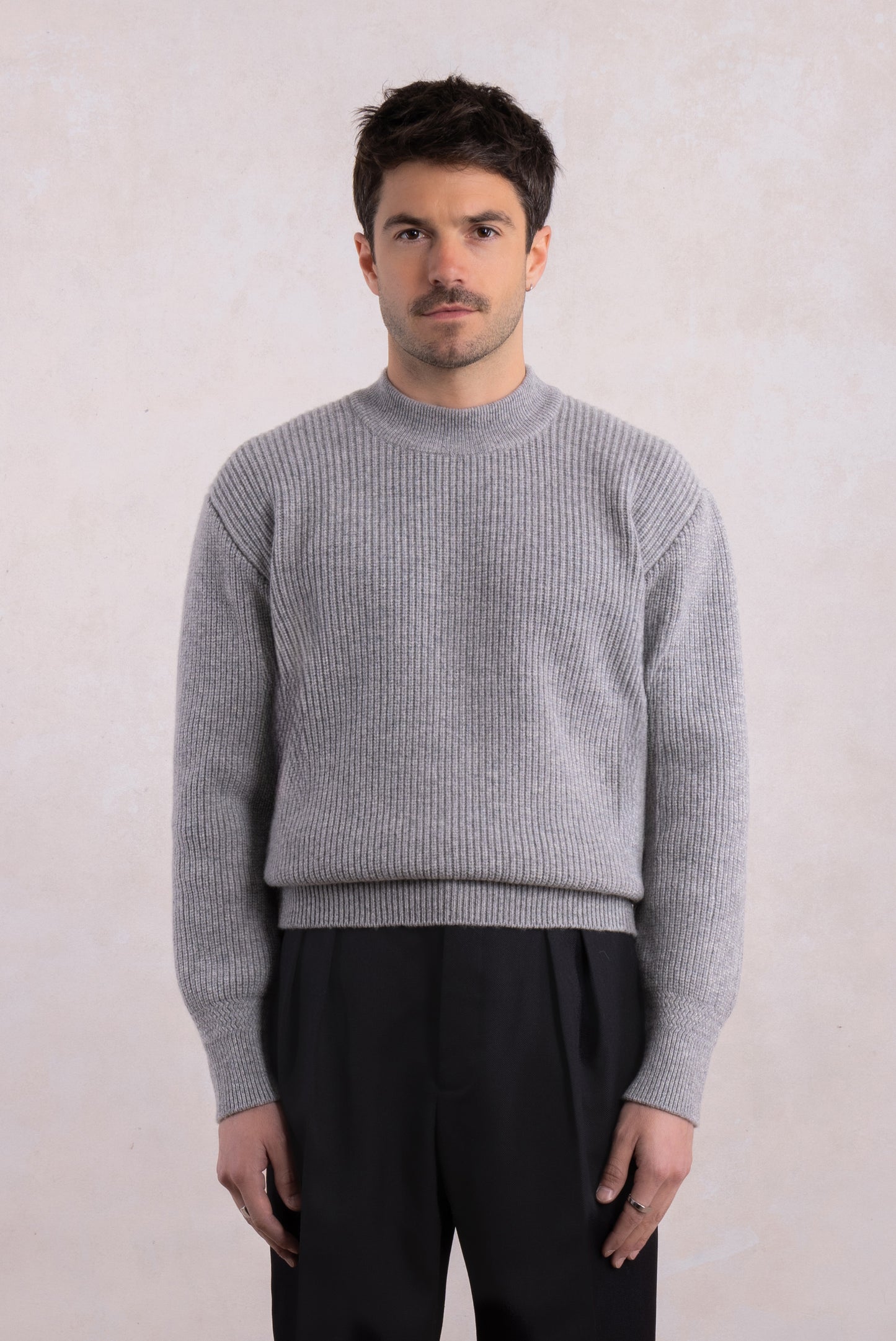 Deck Sweater en laine d'agneau - Gris