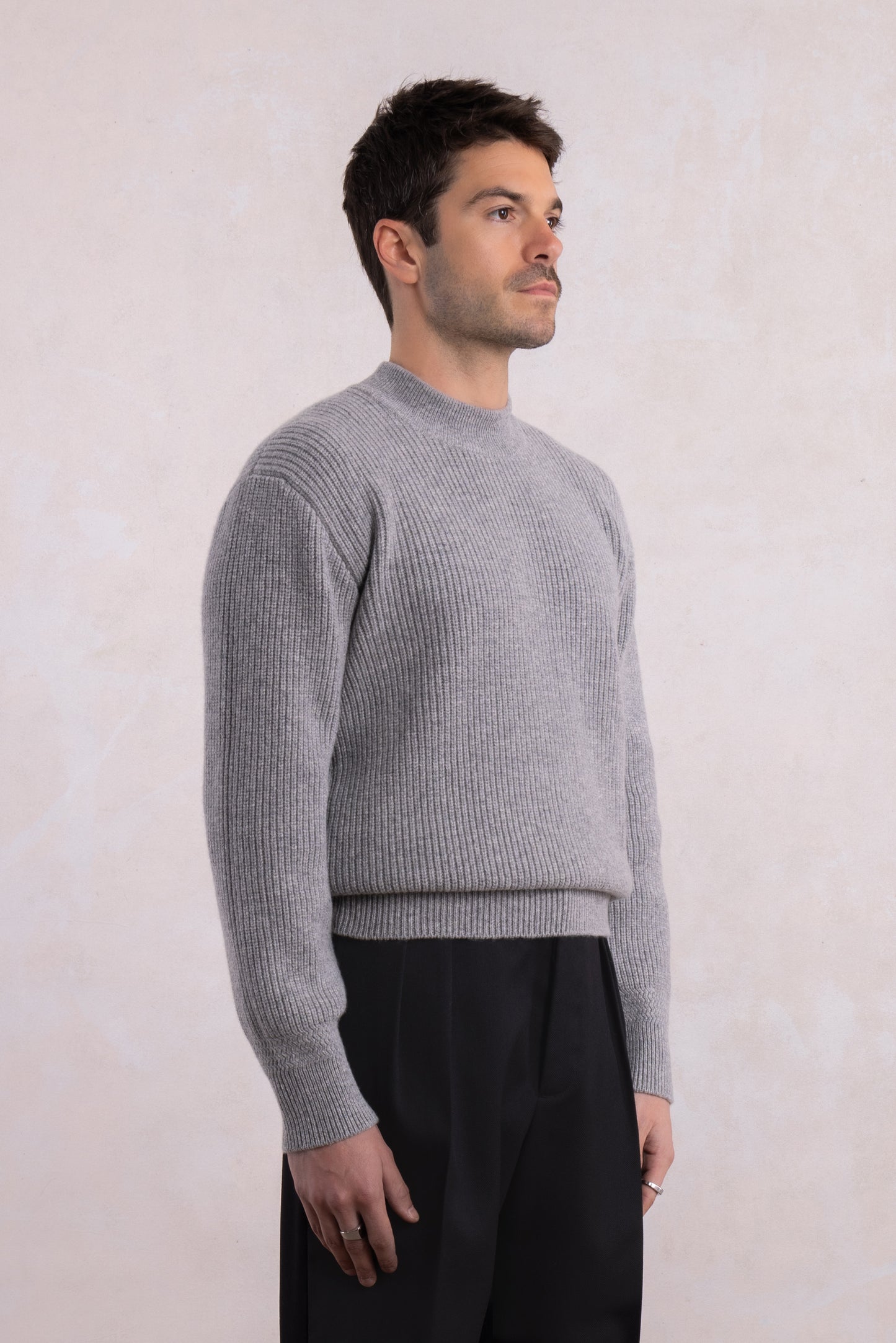 Deck Sweater en laine d'agneau - Gris