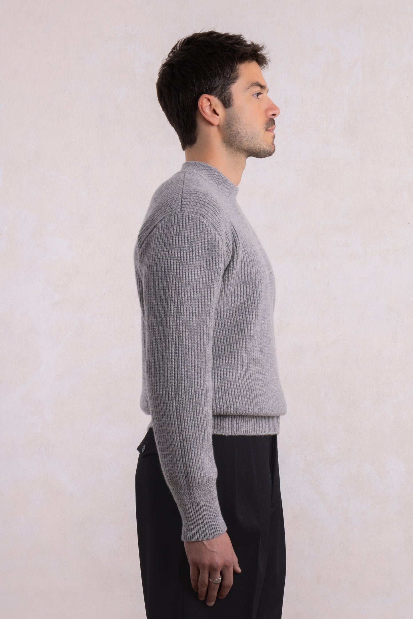 Deck Sweater en laine d'agneau - Gris