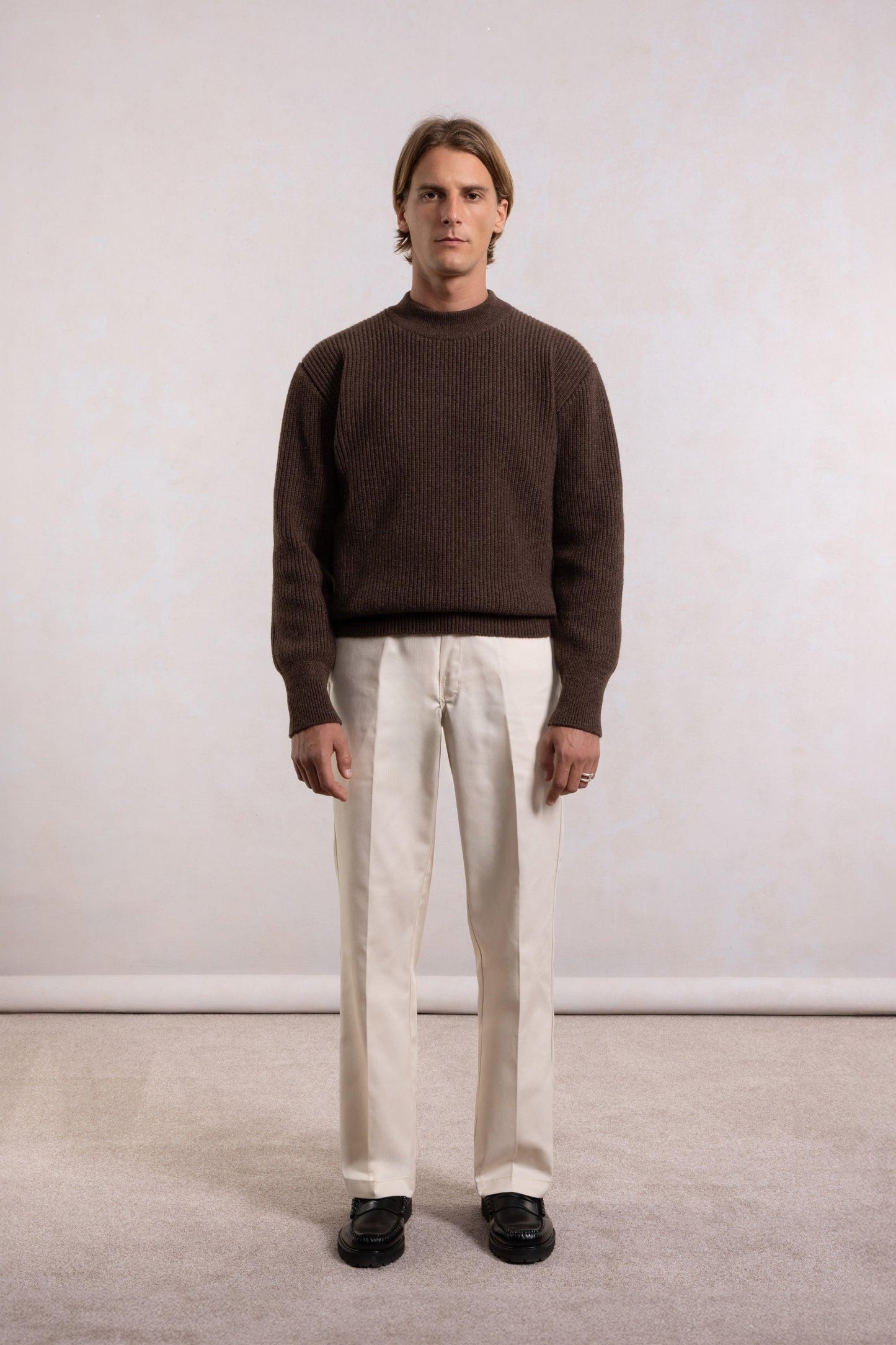 Lambswool Deck sweater - Brown