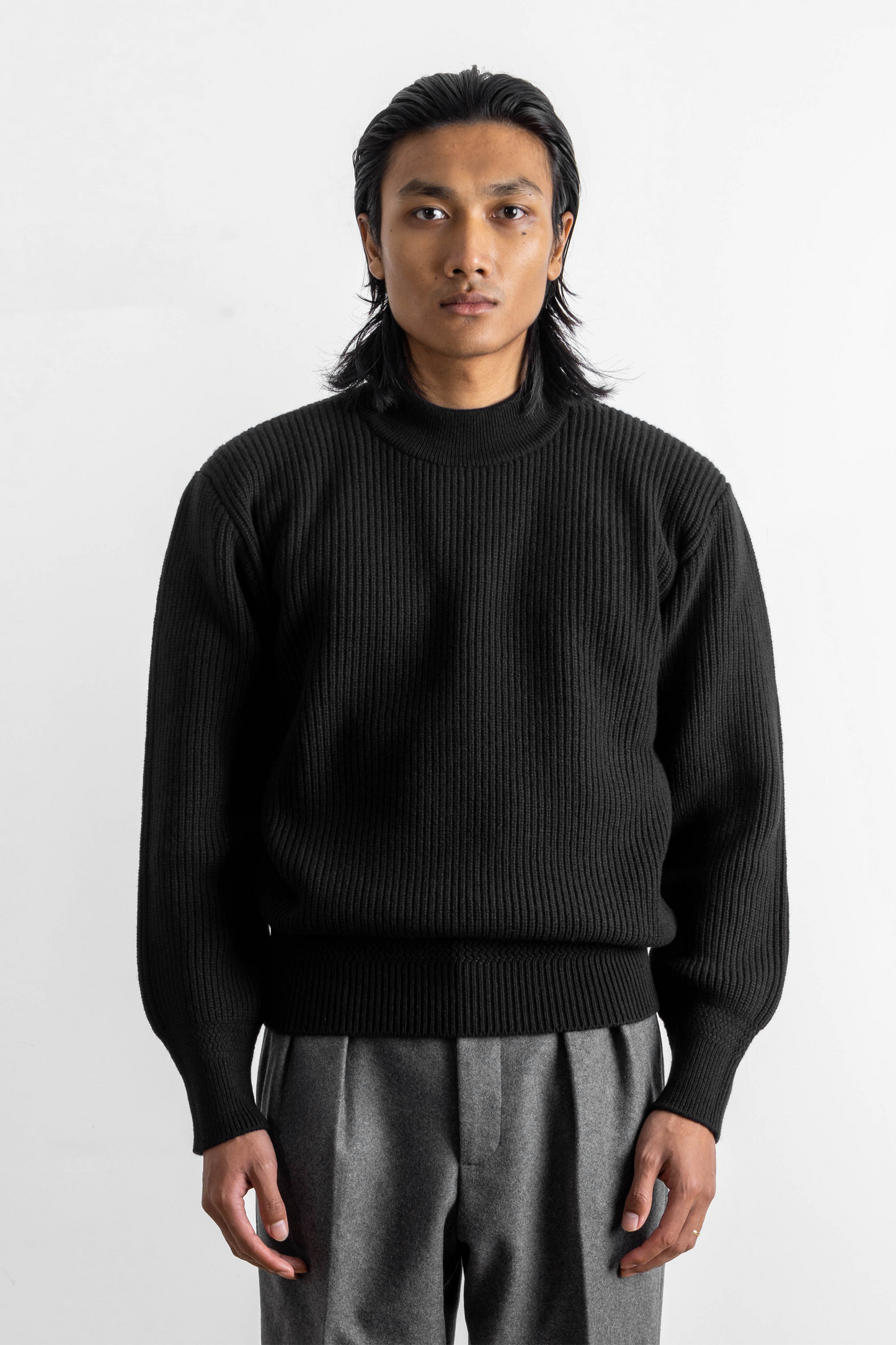 Deck sweater en lambswool Noir