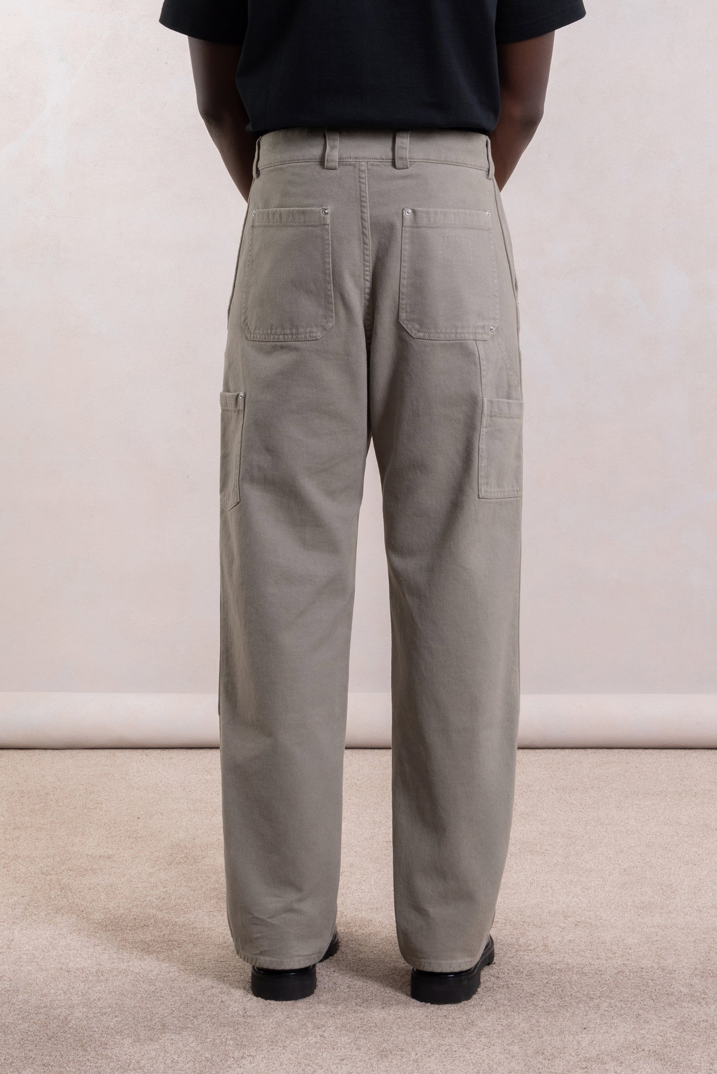 Soft Double Knee Pant - Sage Peached Cotton Twill