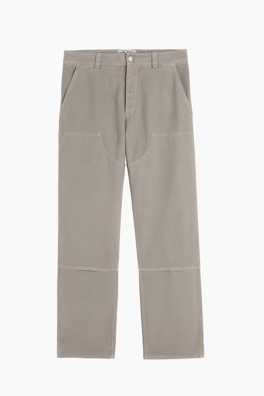 Pantalon Soft Double Knee - Twill de coton 'Peached' Sauge