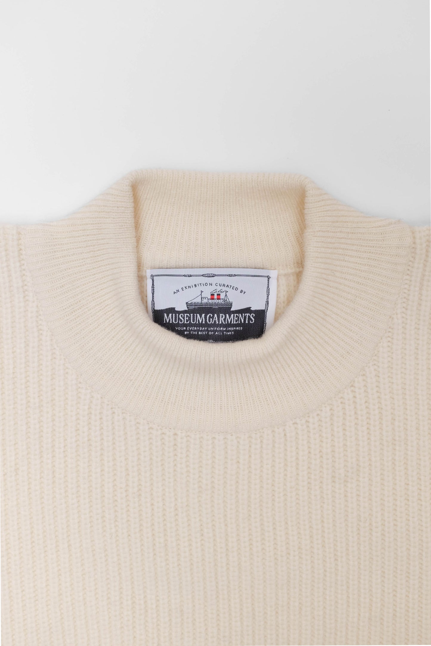 Deck sweater en lambswool Ecru