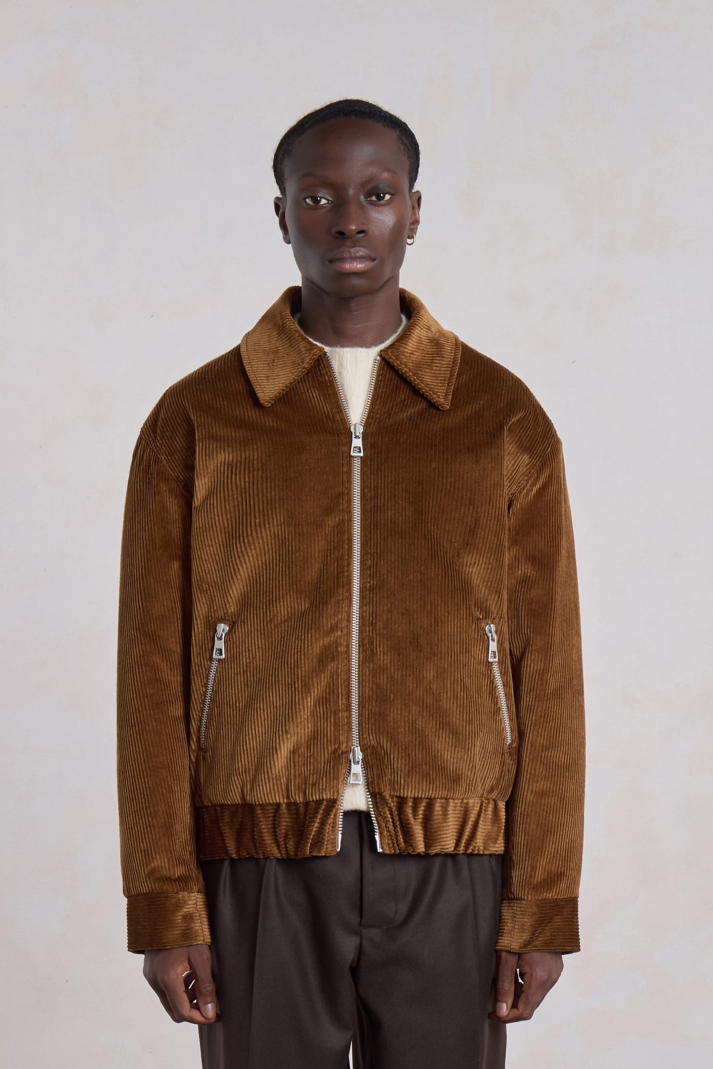 Exhibition Padded Jacket - Velours côtelé Marron