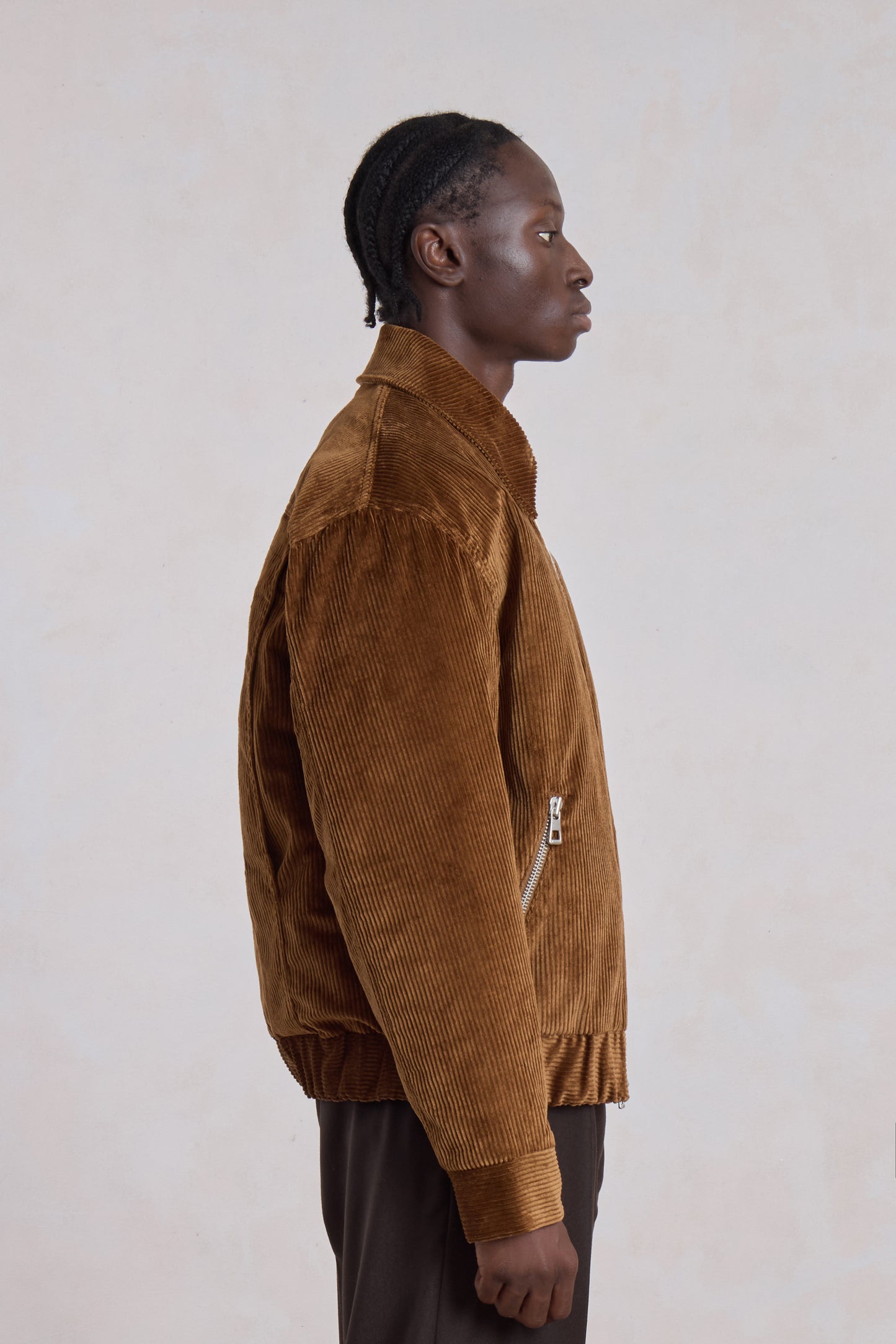 Exhibition Padded Jacket - Velours côtelé Marron