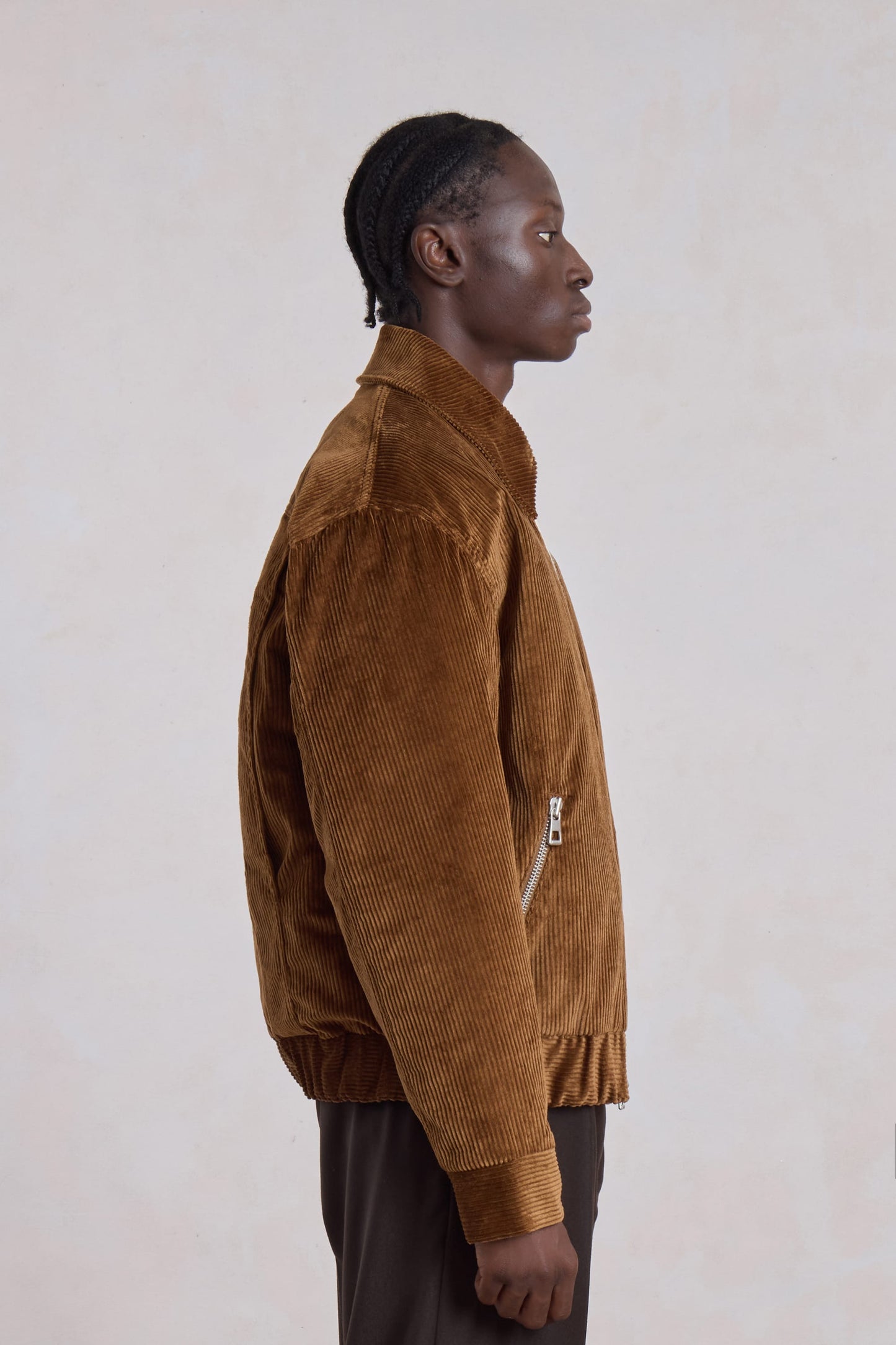 Exhibition Padded Jacket - Velours côtelé Marron