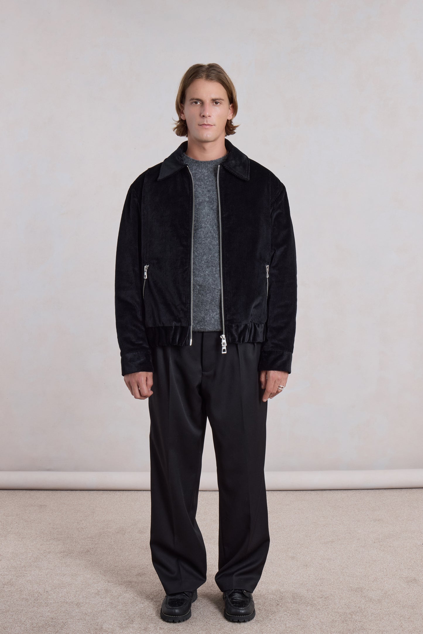 Exhibition Padded Jacket - Velours côtelé Noir
