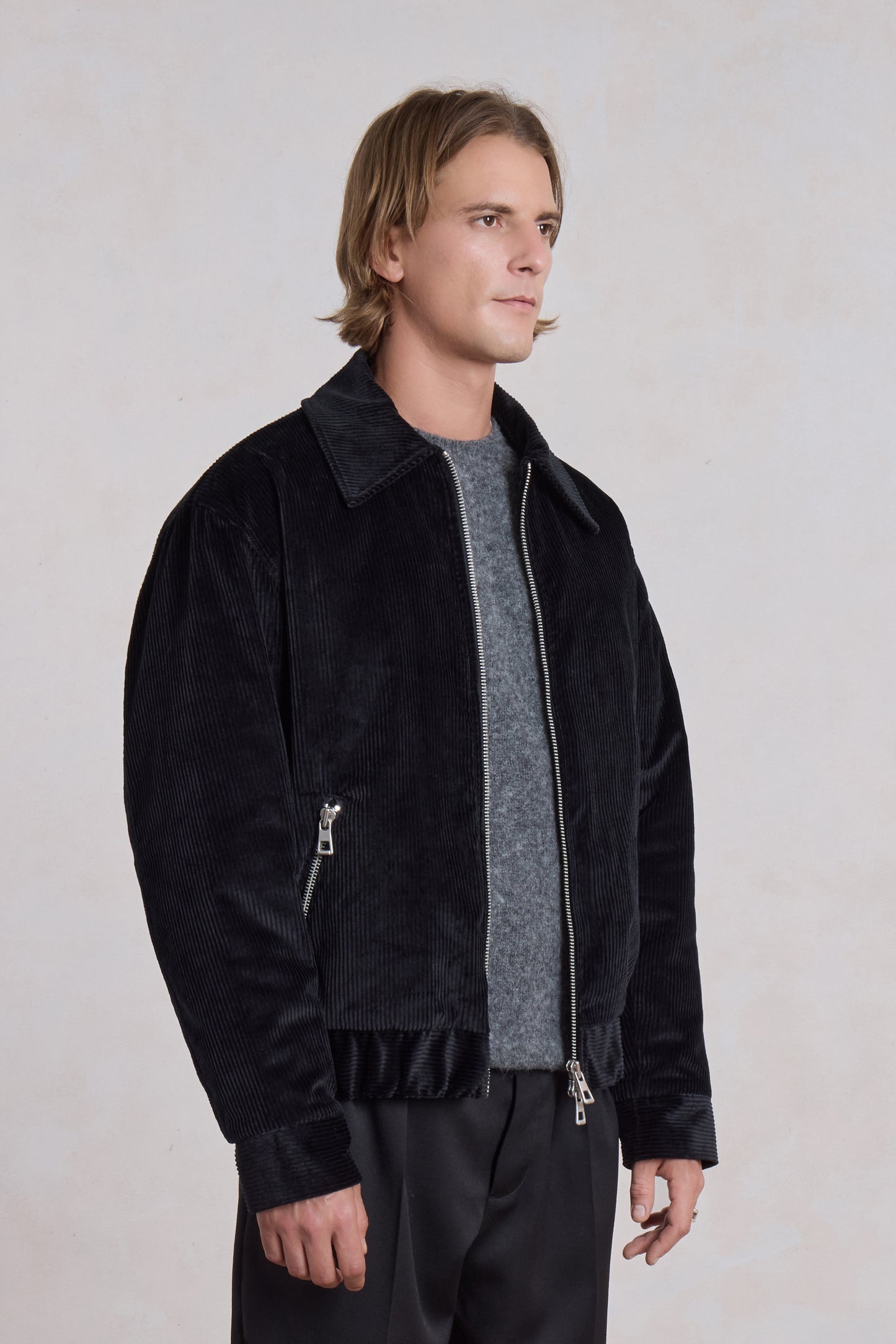 Exhibition Padded Jacket - Velours côtelé Noir