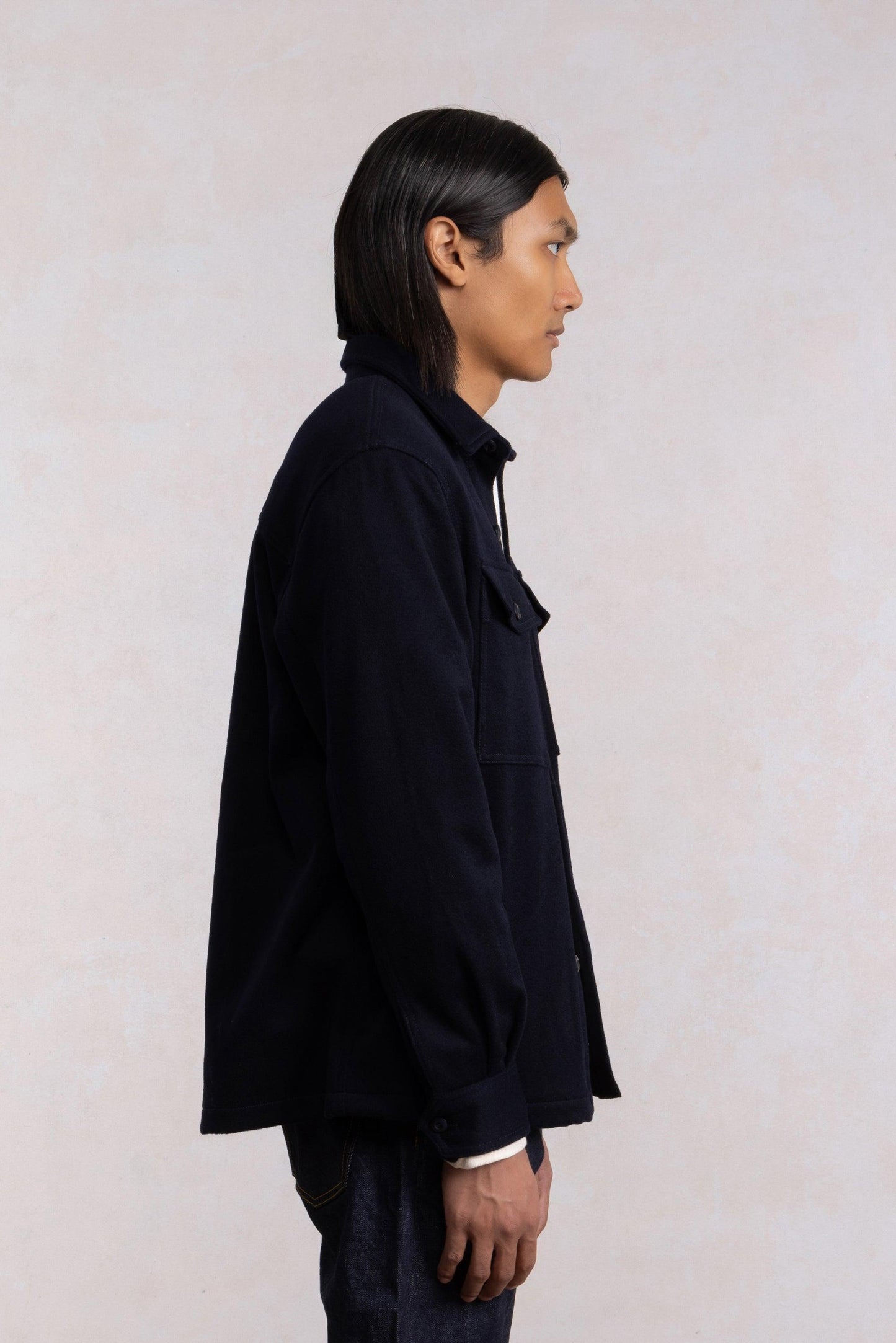 Military Field Jacket - Navy Blue Wool