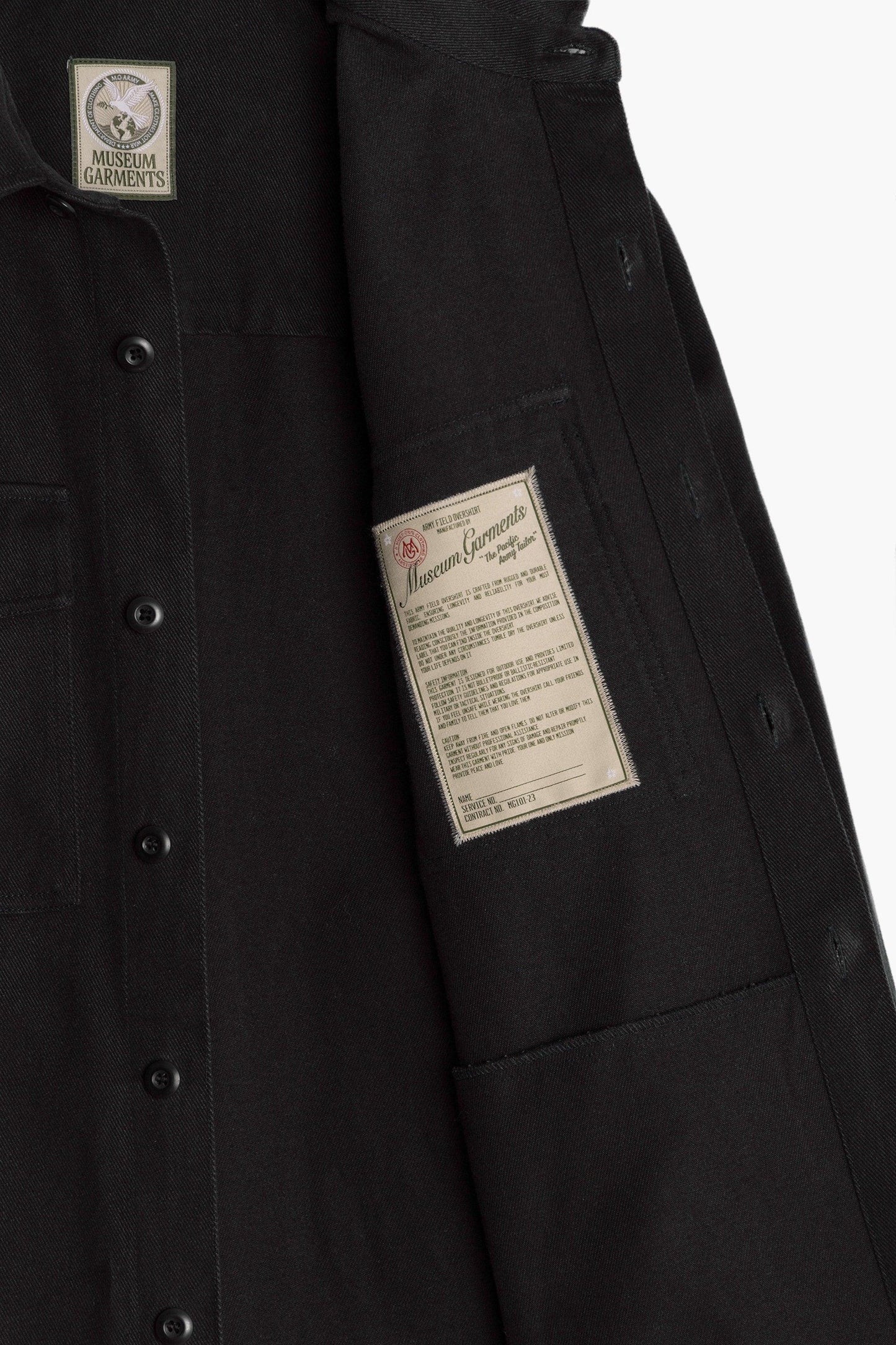 Military Field Jacket - Faded Black Cotton