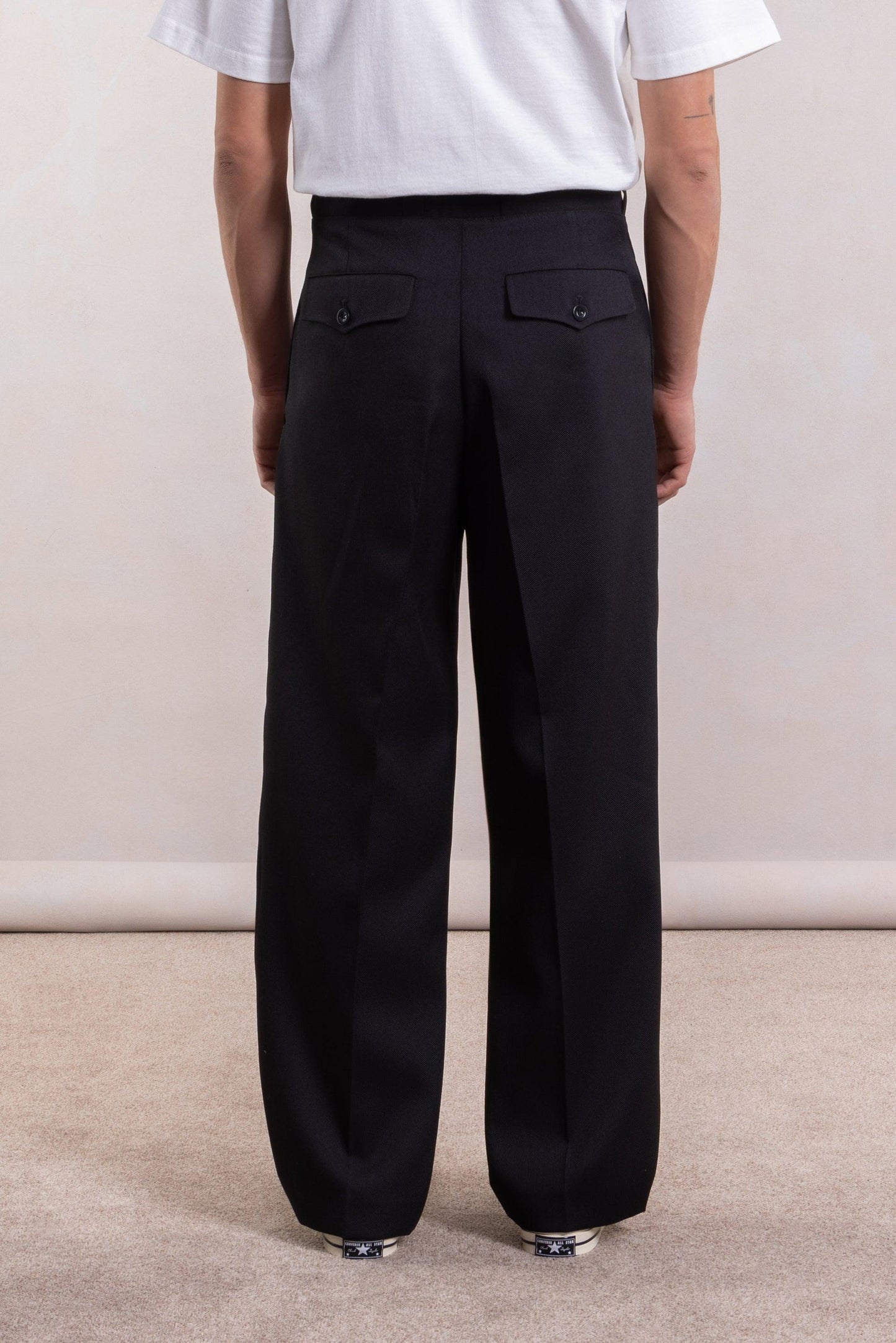 Pantalon French Military - Gabardine de Laine Noir