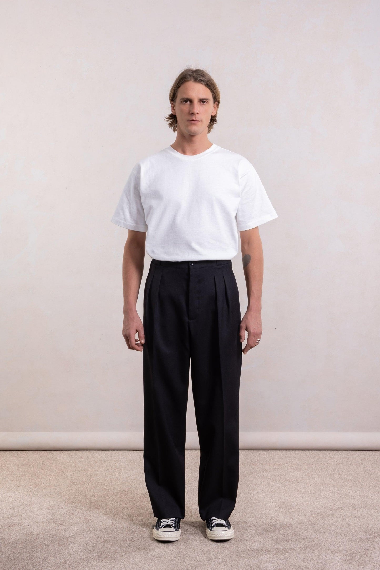 Pantalon French Military - Gabardine de Laine Noir