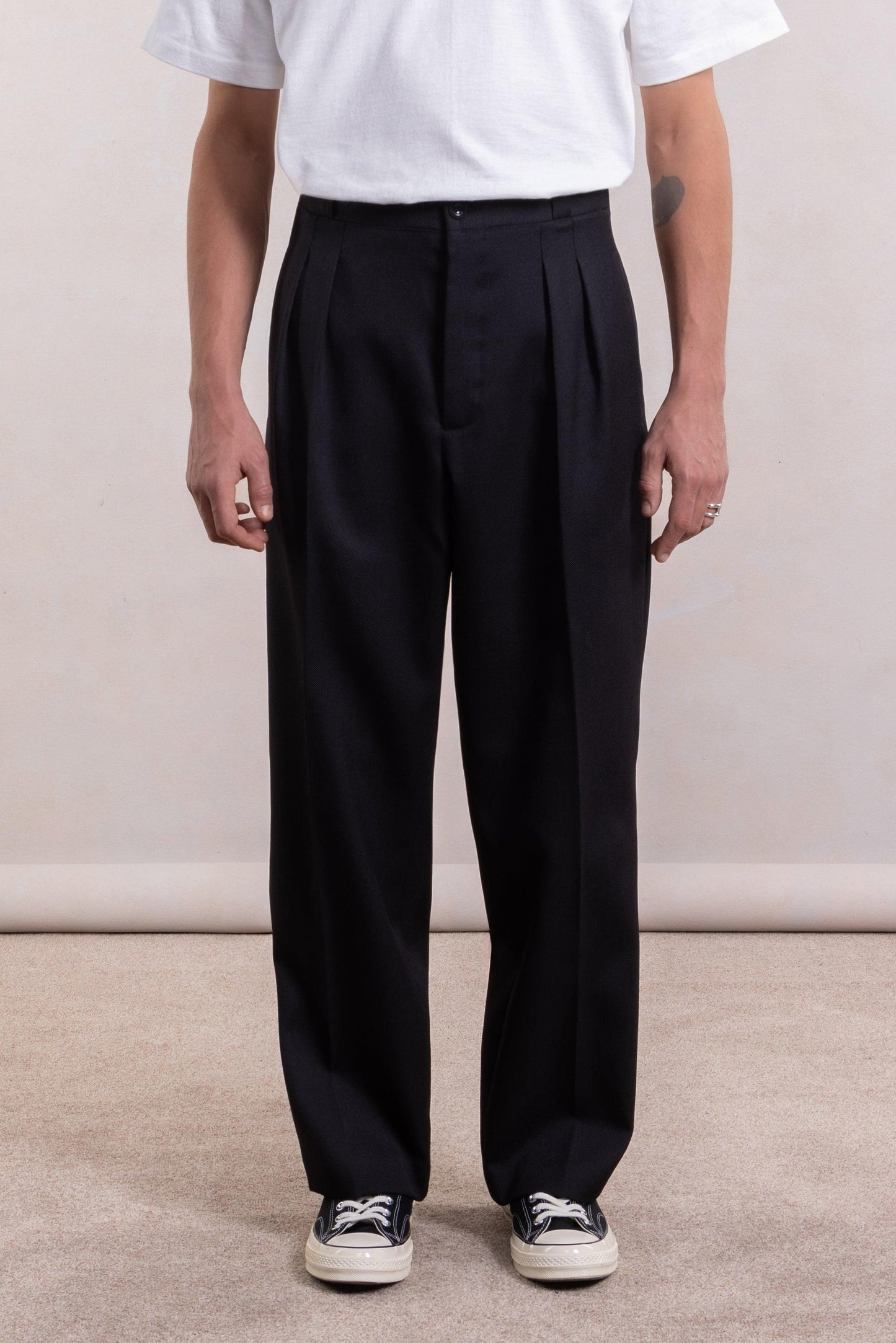 Pantalon French Military - Gabardine de Laine Noir