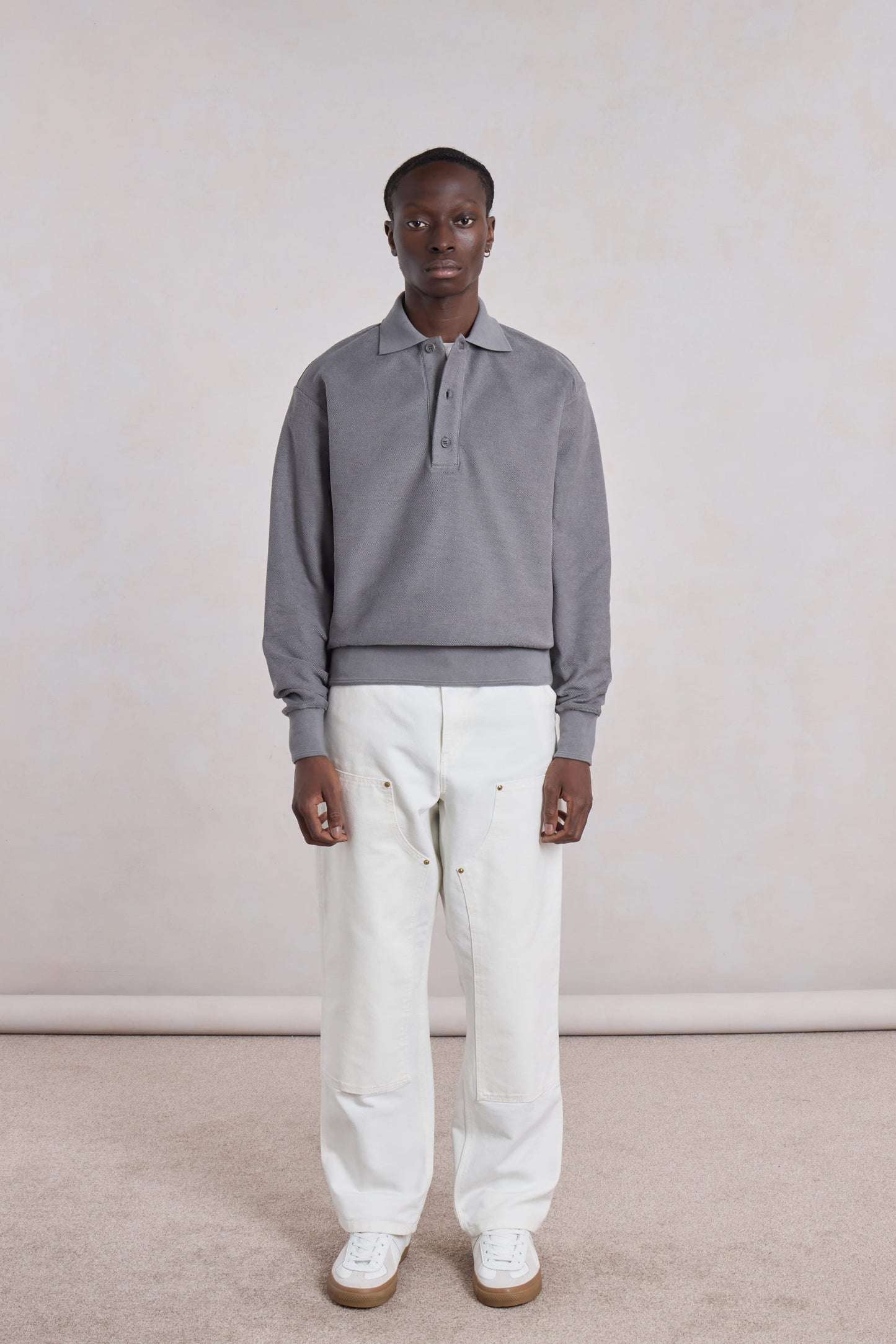 Reversed Polo Sweatshirt - Gris Anthracite