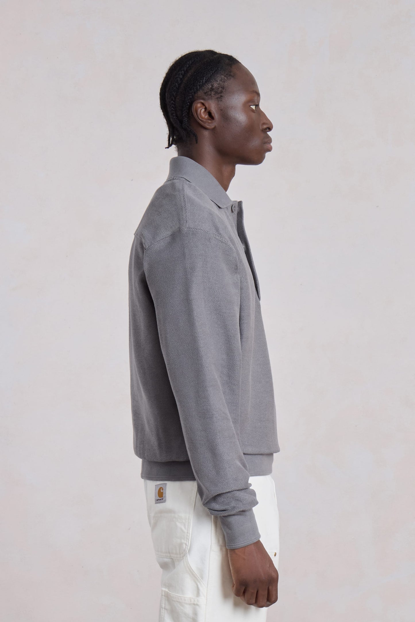 Reversed Polo Sweatshirt - Gris Anthracite