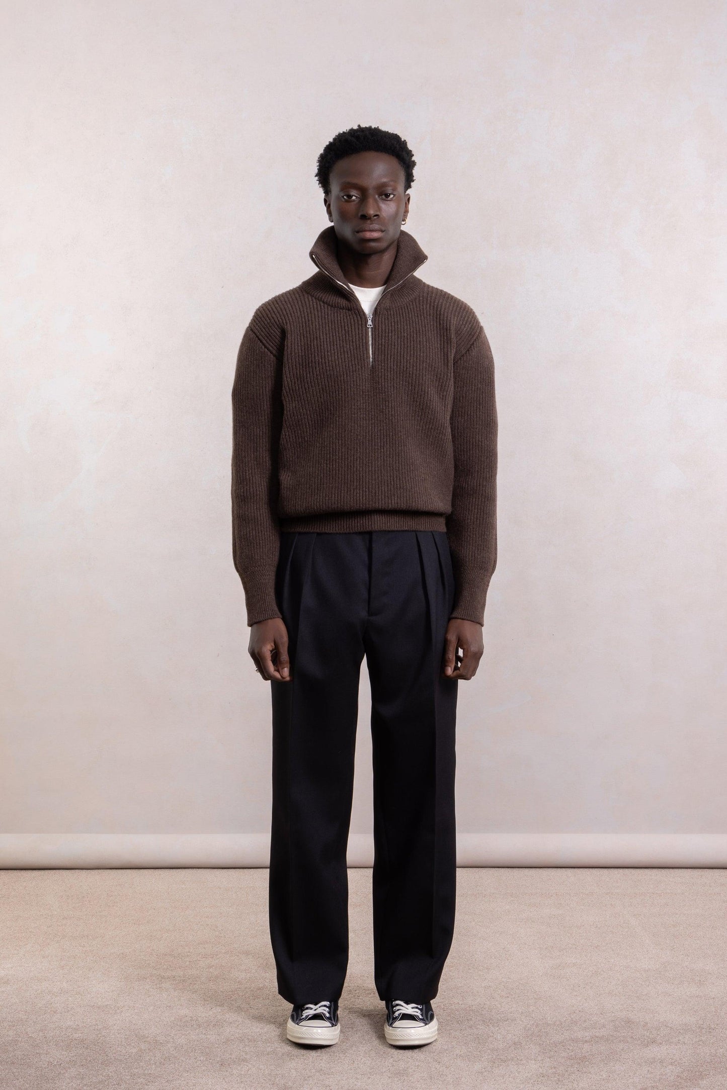 Sailor sweater en laine d'agneau - Marron