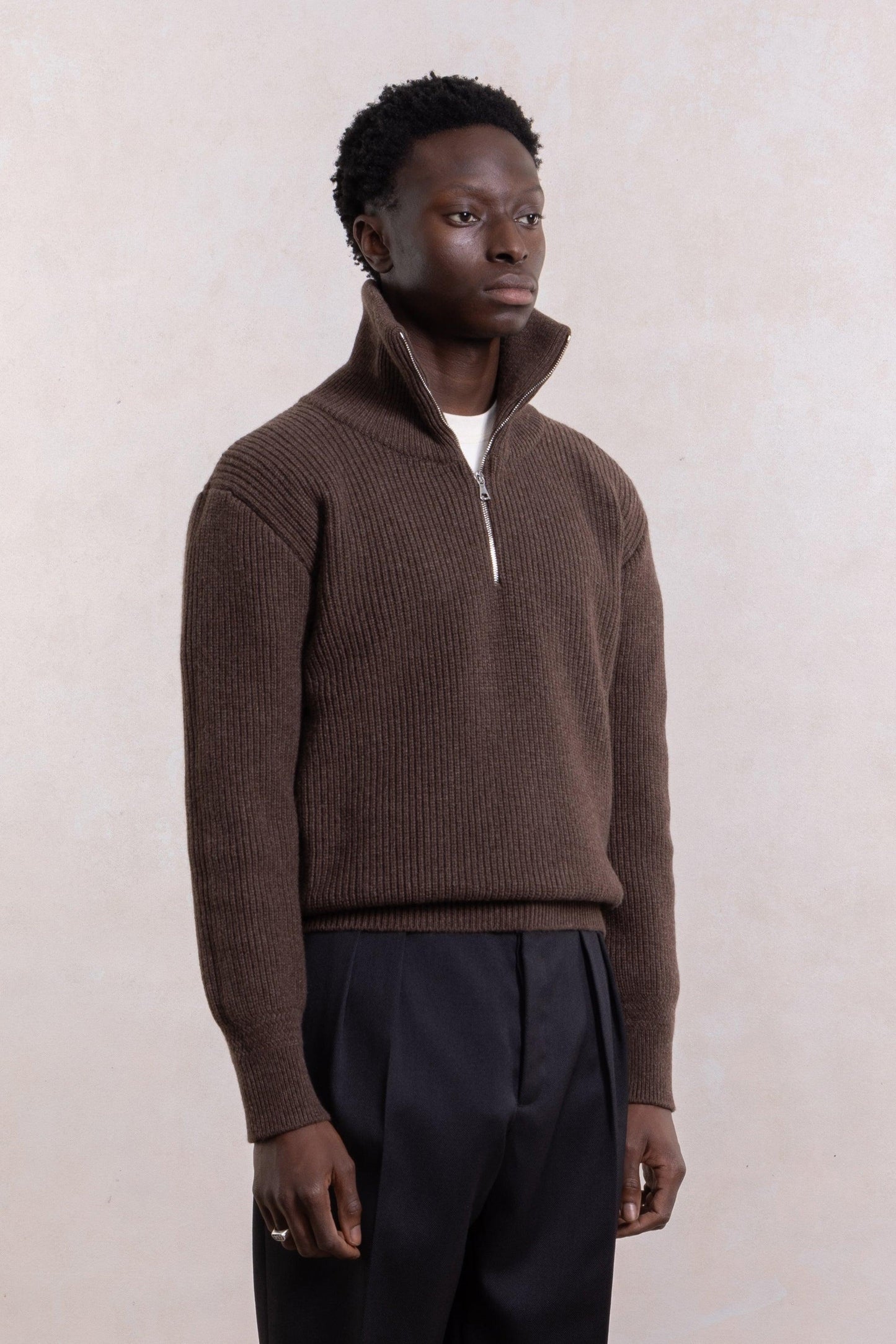 Sailor sweater en laine d'agneau - Marron