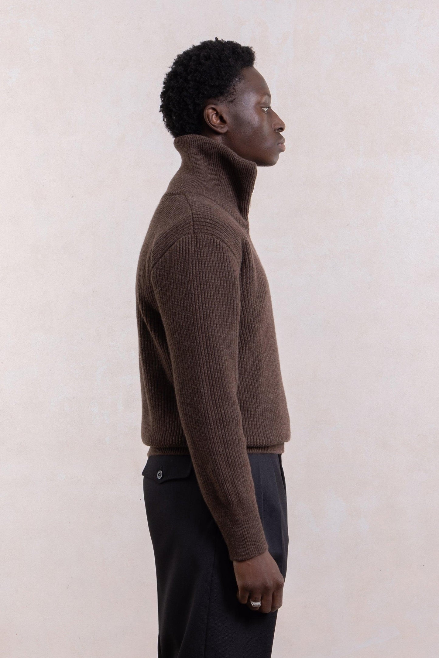 Sailor sweater en laine d'agneau - Marron