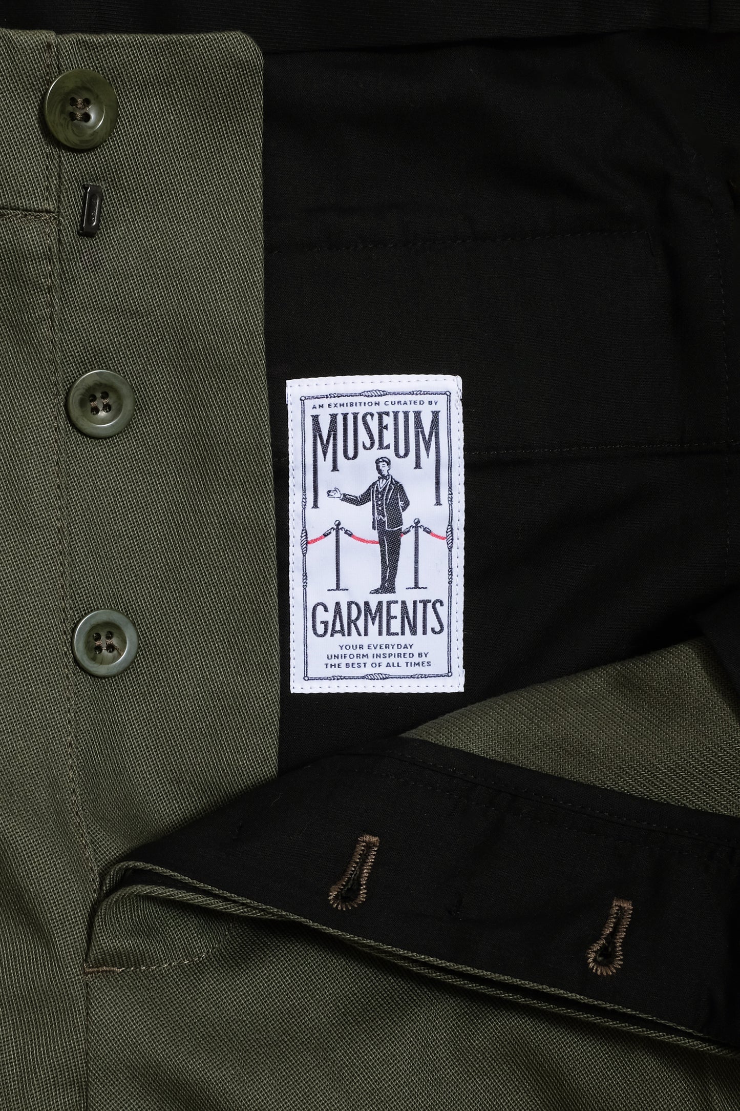 Pantalon French Military en coton olive