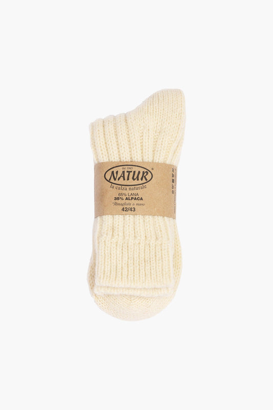 Chaussettes Laine/Alpaga - Blanc cassé