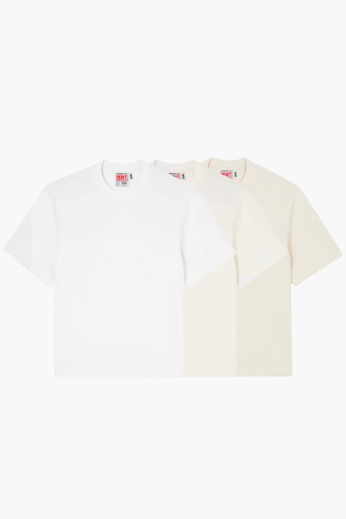 nuuuance 3-pack 'Chuuunky tee' - Blanc/Natural/Off-White