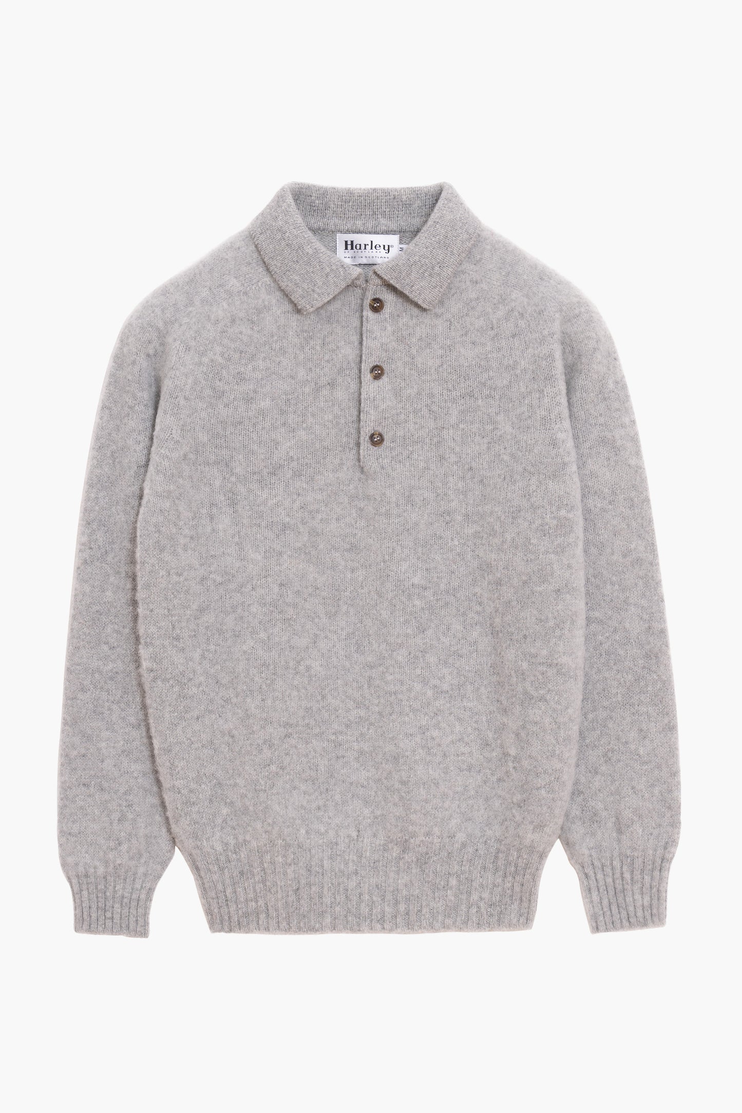 Shaggy Dog wool polo collar sweater – Grey