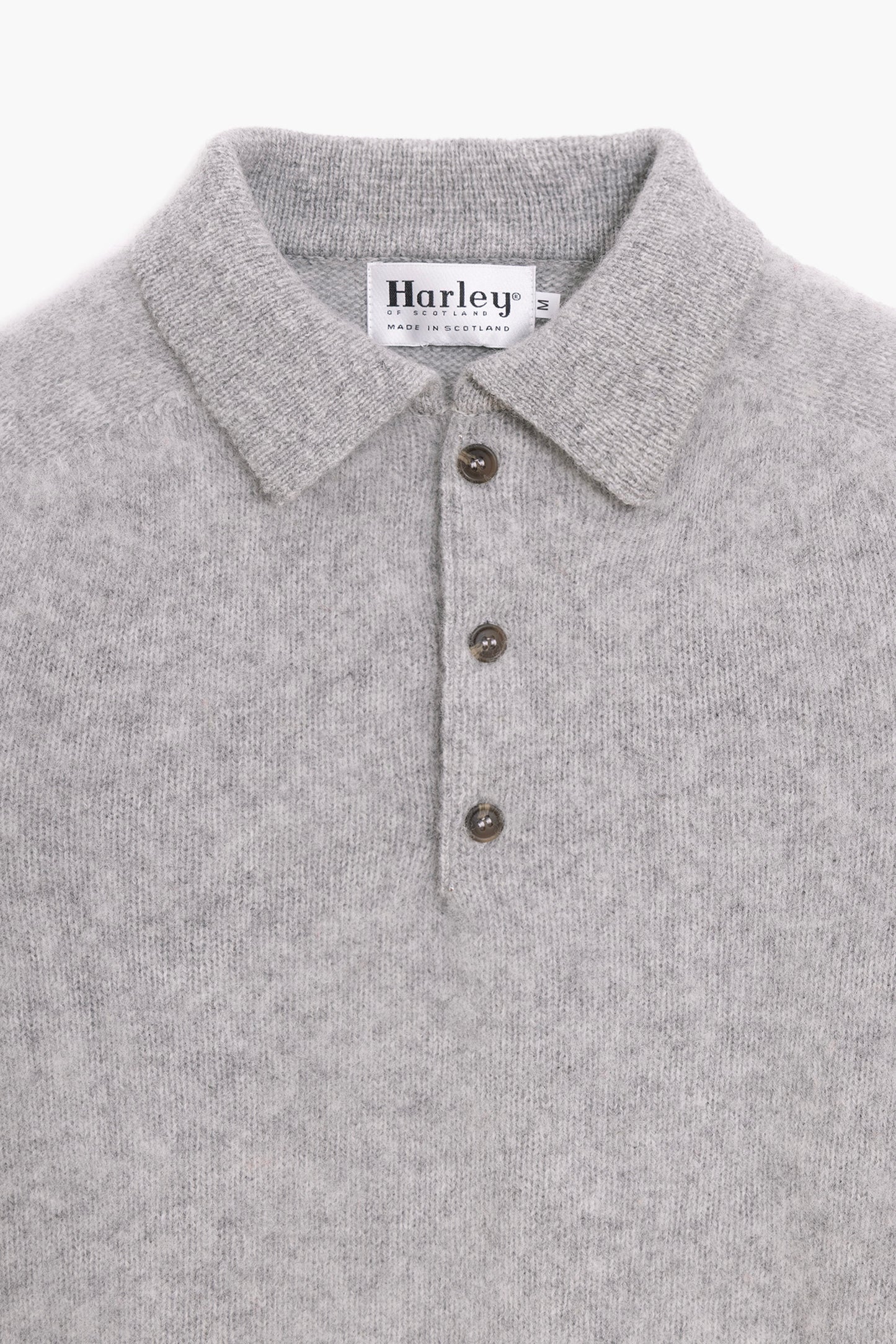 Shaggy Dog wool polo collar sweater – Grey