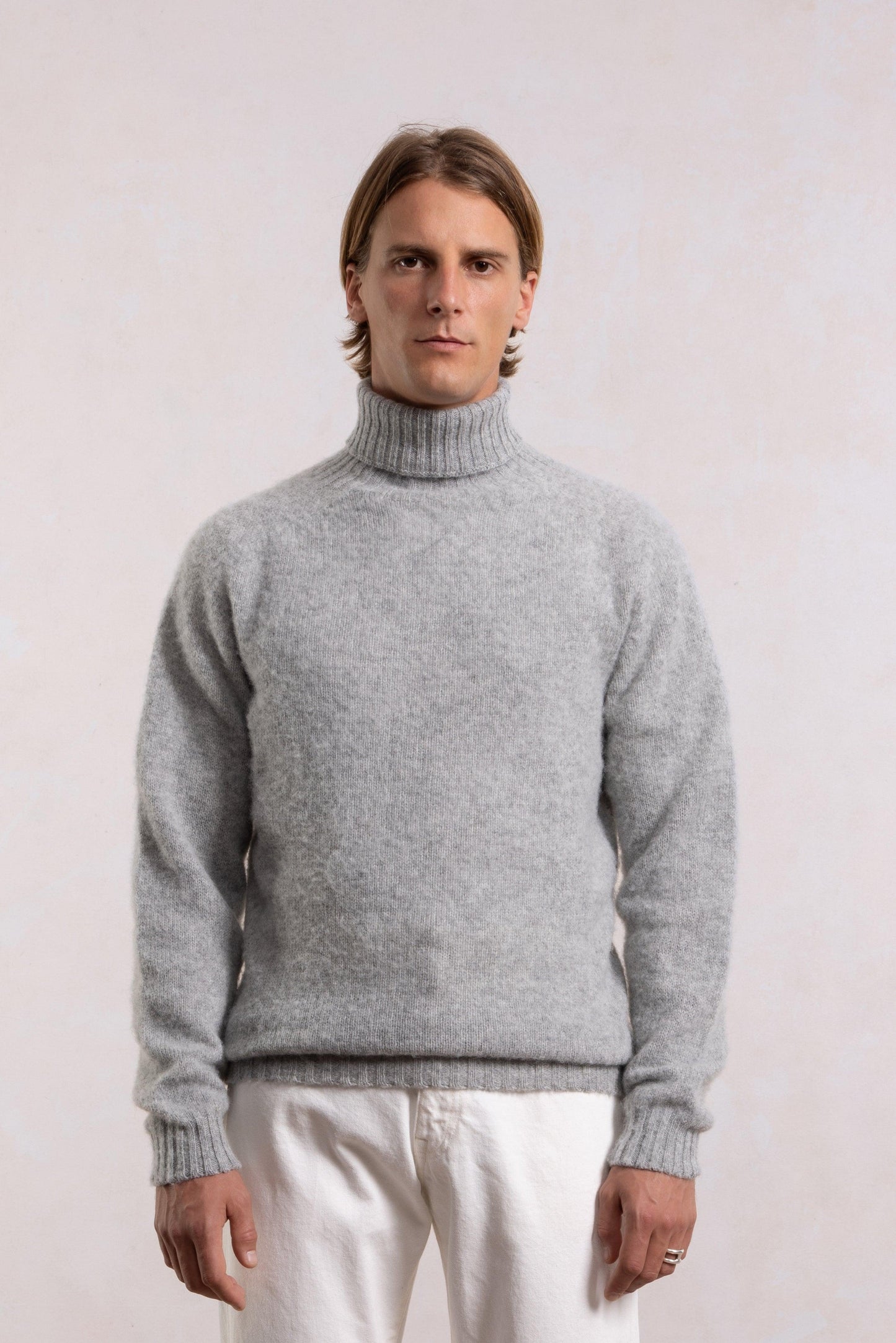 Pull col roulé Shaggy Dog en laine - Gris