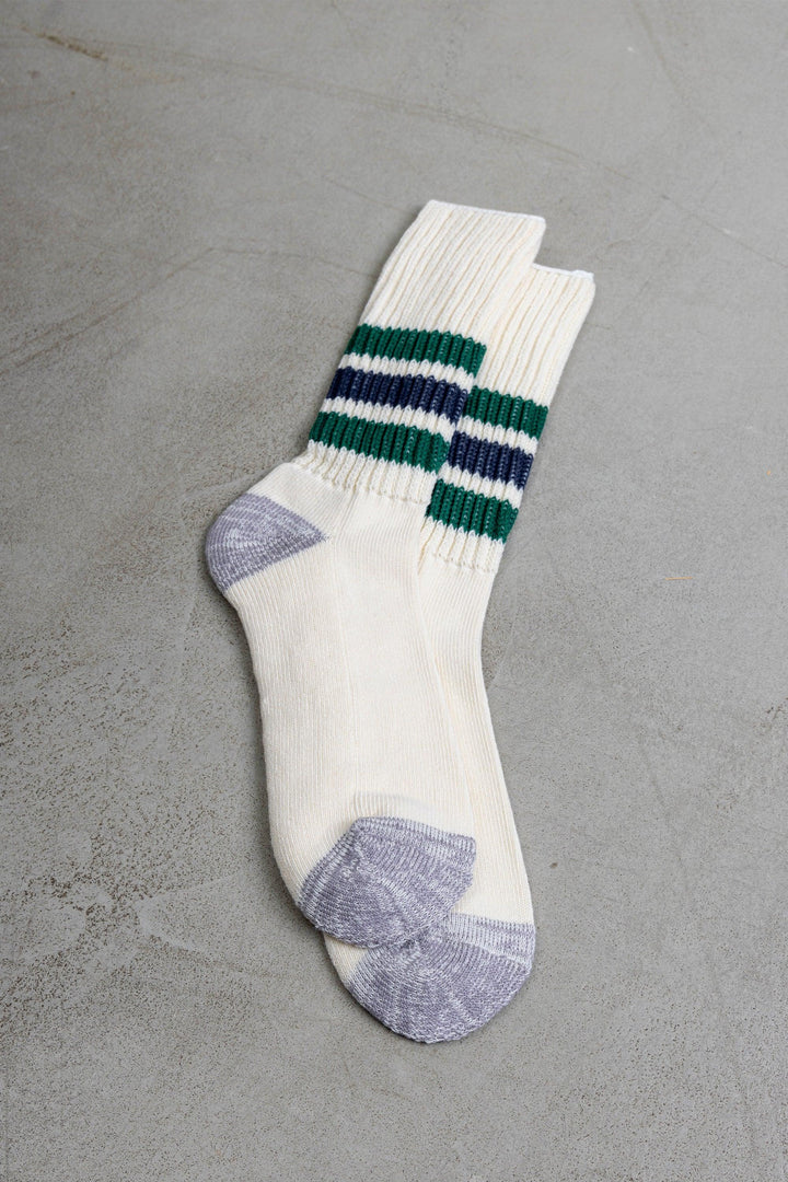 Old School Crew Socks - Green/Gray