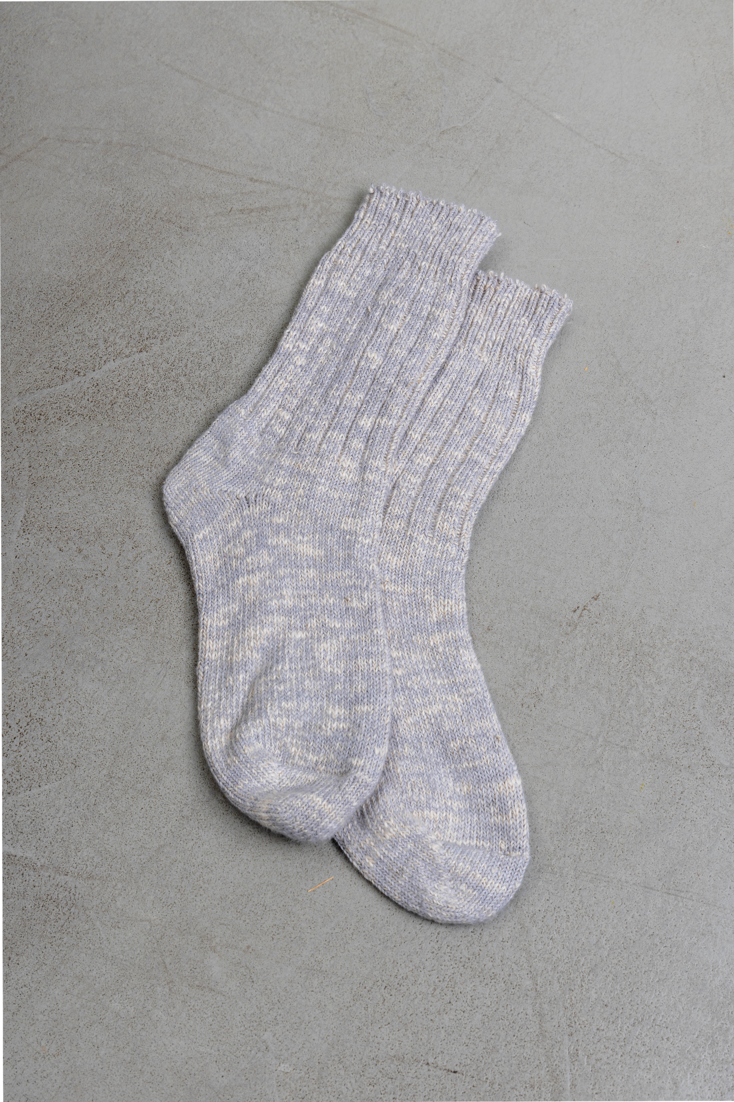 Chaussettes Crew Slub Gris chiné
